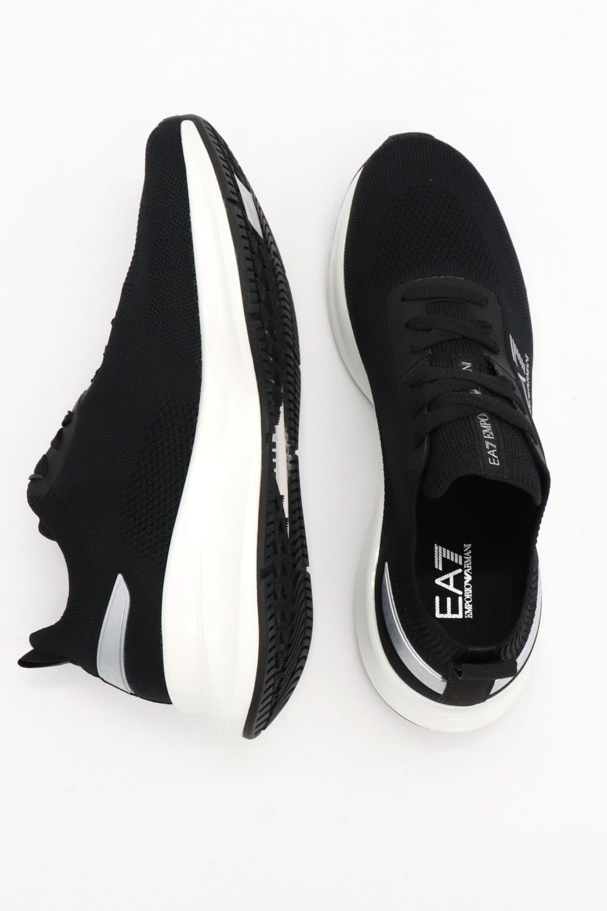 ARMANI 7 ΠΑΠΟΥΤΣΙΑ SNEAKERS LOGO ΜΑΥΡΟ-ΛΕΥΚΟ