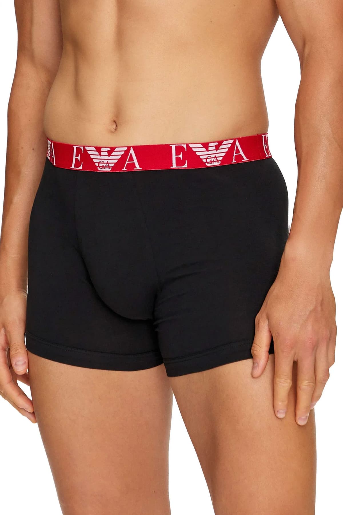 EMPORIO ARMANI ΕΣΩΡΟΥΧΑ 3PACK TRUNK COTTON STRETCH ΜΑΥΡΟ-ΚΟΚΚΙΝΟ