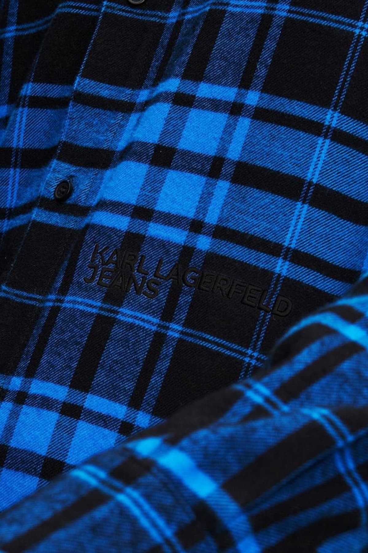 KARL LAGERFELD JEANS ΠΟΥΚΑΜΙΣΟ ΚΑΡΩ REGULAR CHECK SHIRT ΜΠΛΕ
