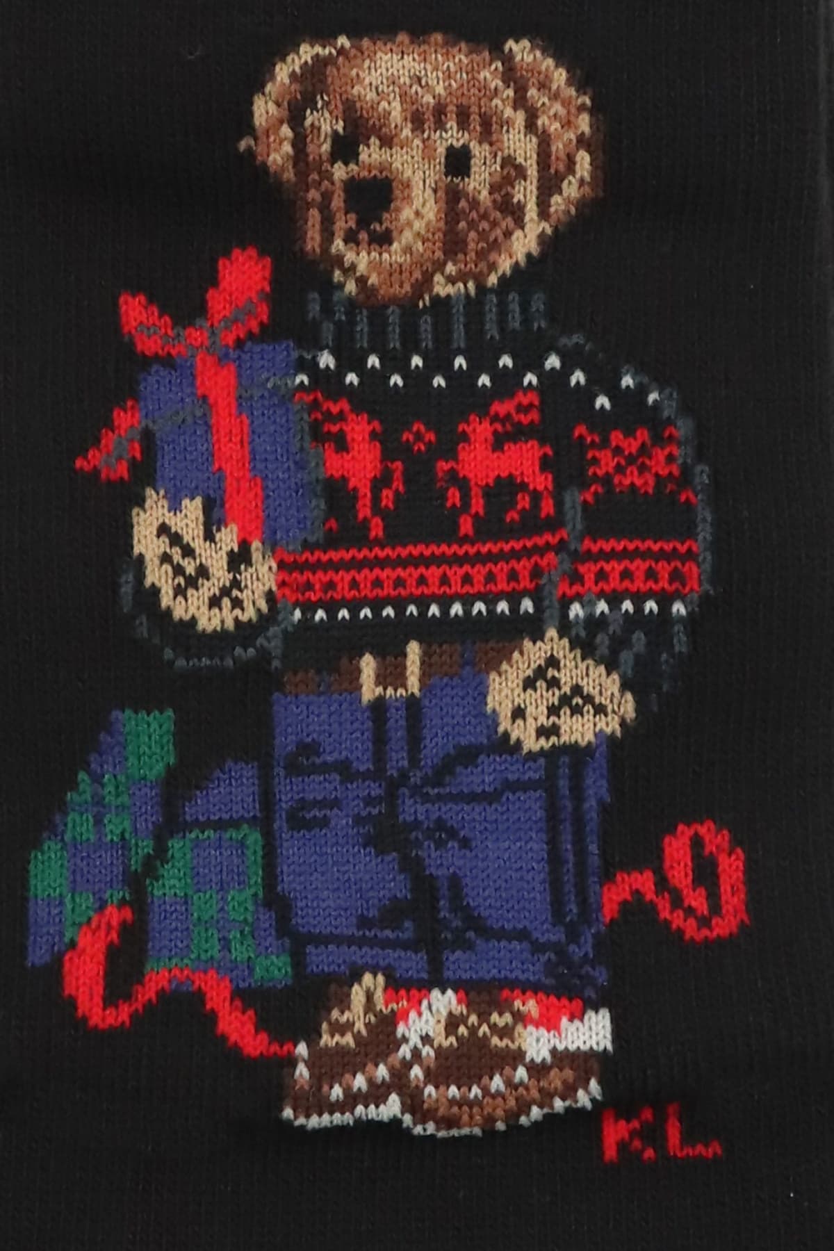 RALPH LAUREN ΚΑΛΤΣΕΣ 3PAIRS LOGO BEAR ΜΑΥΡΟ-ΠΡΑΣΙΝΟ