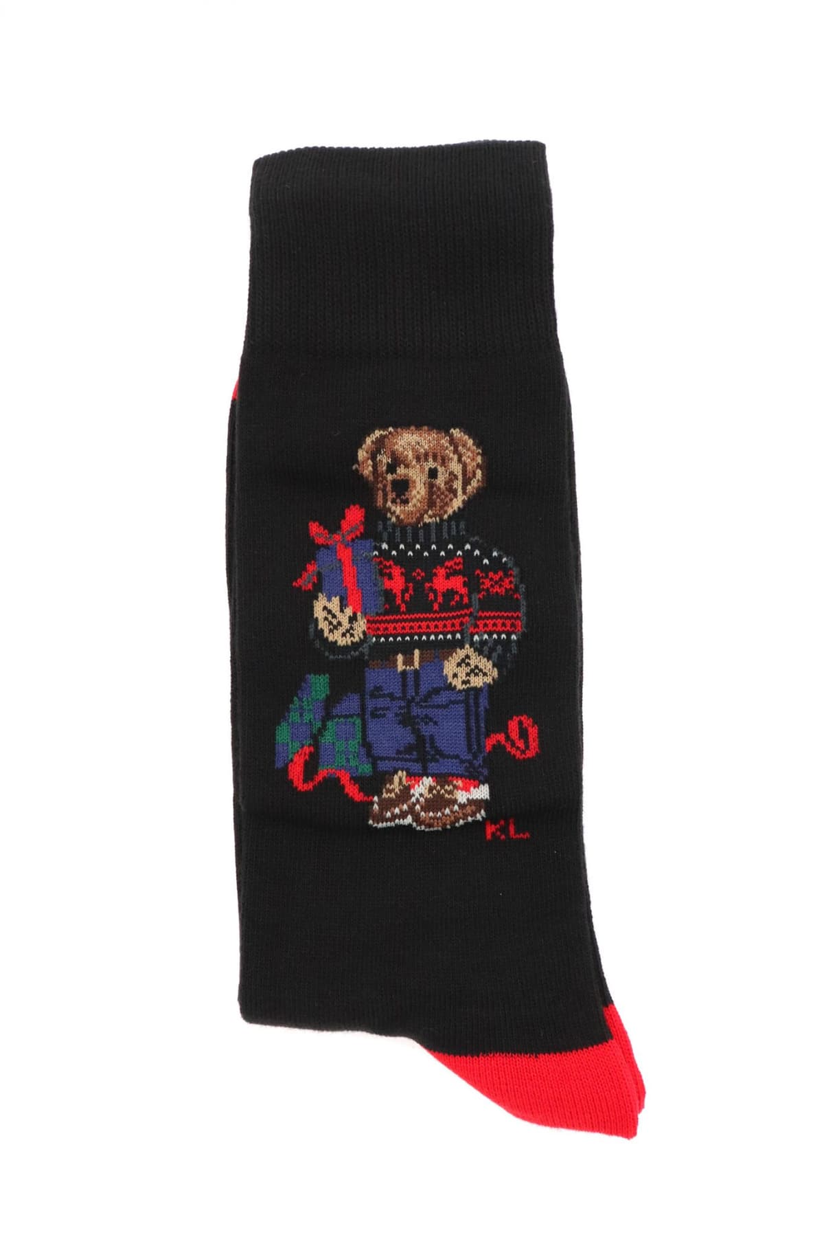 RALPH LAUREN ΚΑΛΤΣΕΣ 3PAIRS LOGO BEAR ΜΑΥΡΟ-ΠΡΑΣΙΝΟ