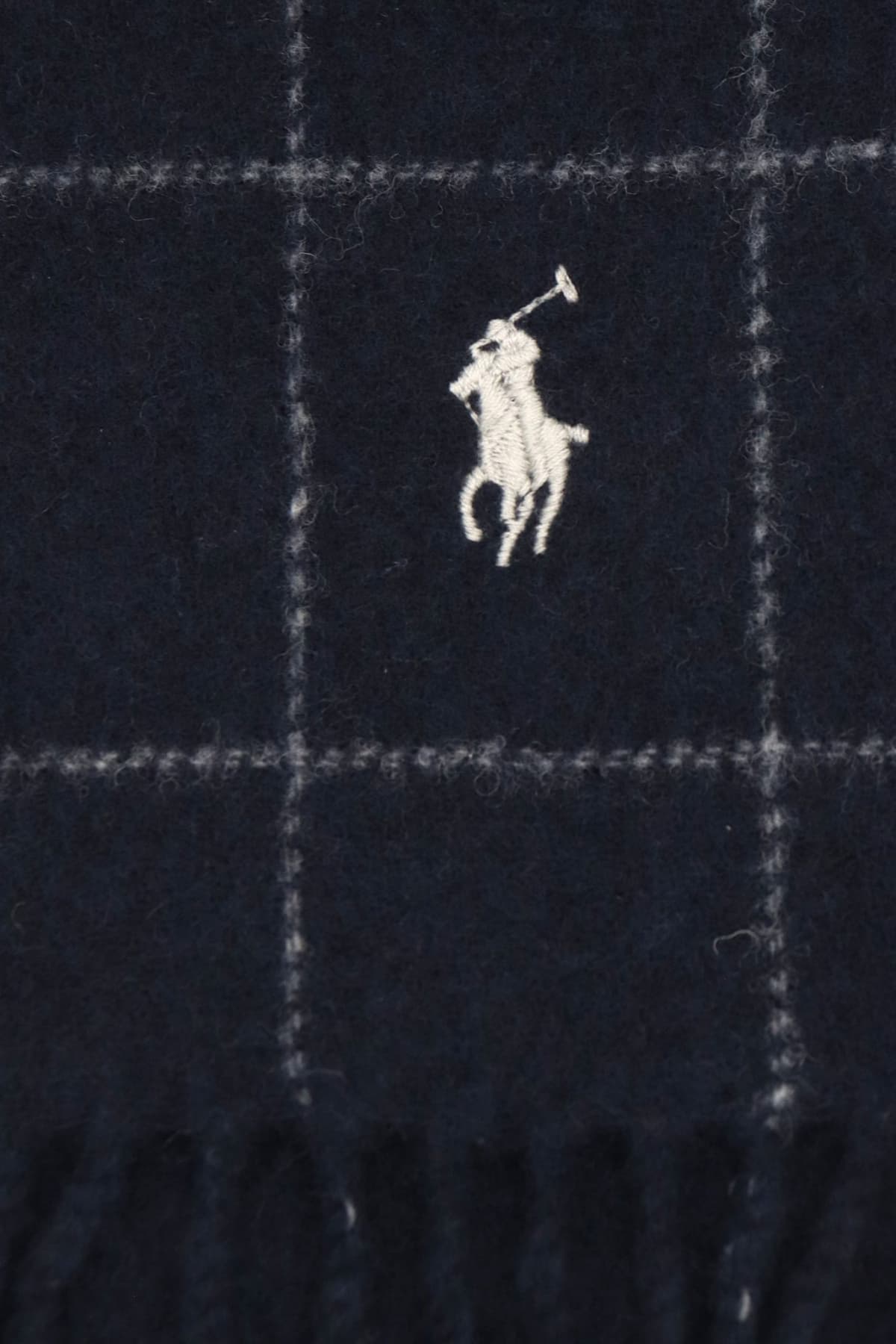 RALPH LAUREN ΚΑΣΚΩΛ ΚΑΡΩ LOGO ΜΠΛΕ