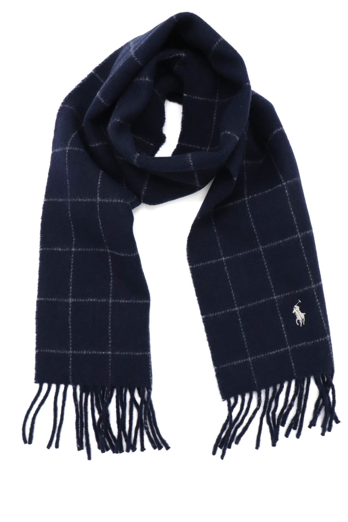 RALPH LAUREN ΚΑΣΚΩΛ ΚΑΡΩ LOGO ΜΠΛΕ