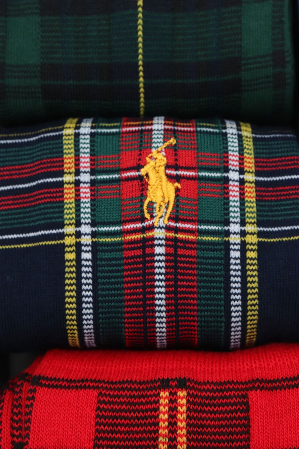RALPH LAUREN ΚΑΛΤΣΕΣ 3 PAIRS LOGO MULTI TARTANS GIFT BOX ΠΡΑΣΙΝΟ-ΚΟΚΚΙΝΟ