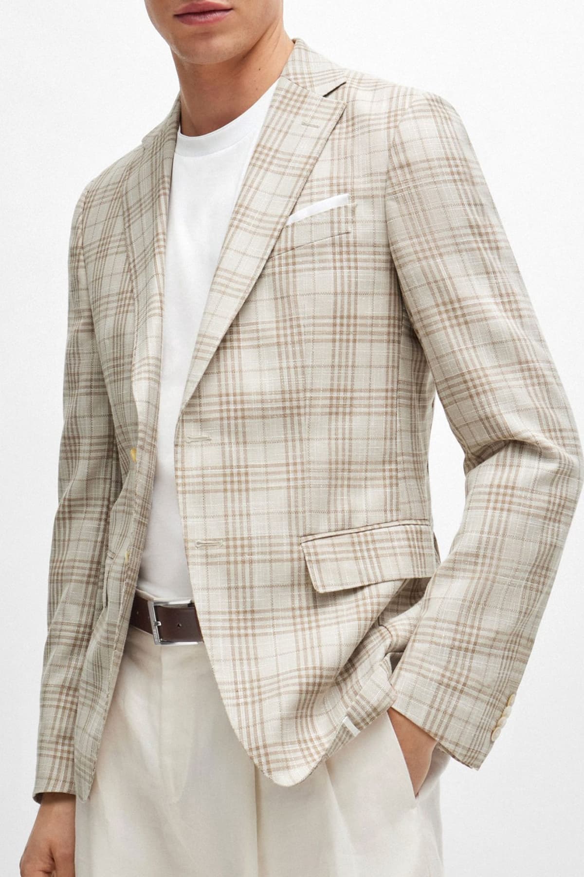 BOSS ΣΑΚΑΚΙ ΚΑΡΩ SLIM FIT H-HUTSON-233 ΜΠΕΖ