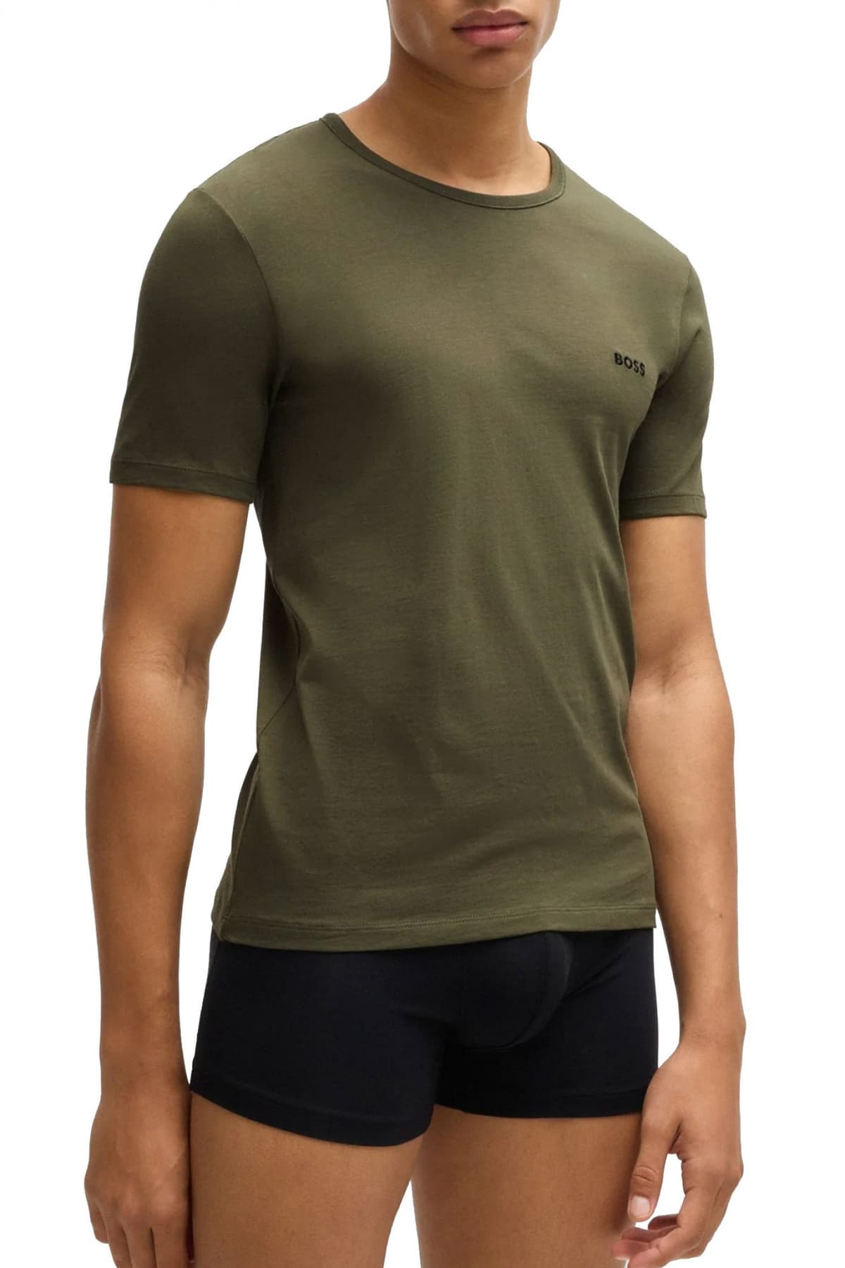 BOSS ΕΣΩΡΟΥΧΟ 3P T-SHIRT CREW NECK REGULAR FIT TSHIRTRN CLASSIC ΜΑΥΡΟ-ΜΠΕΖ -ΓΚΡΙ