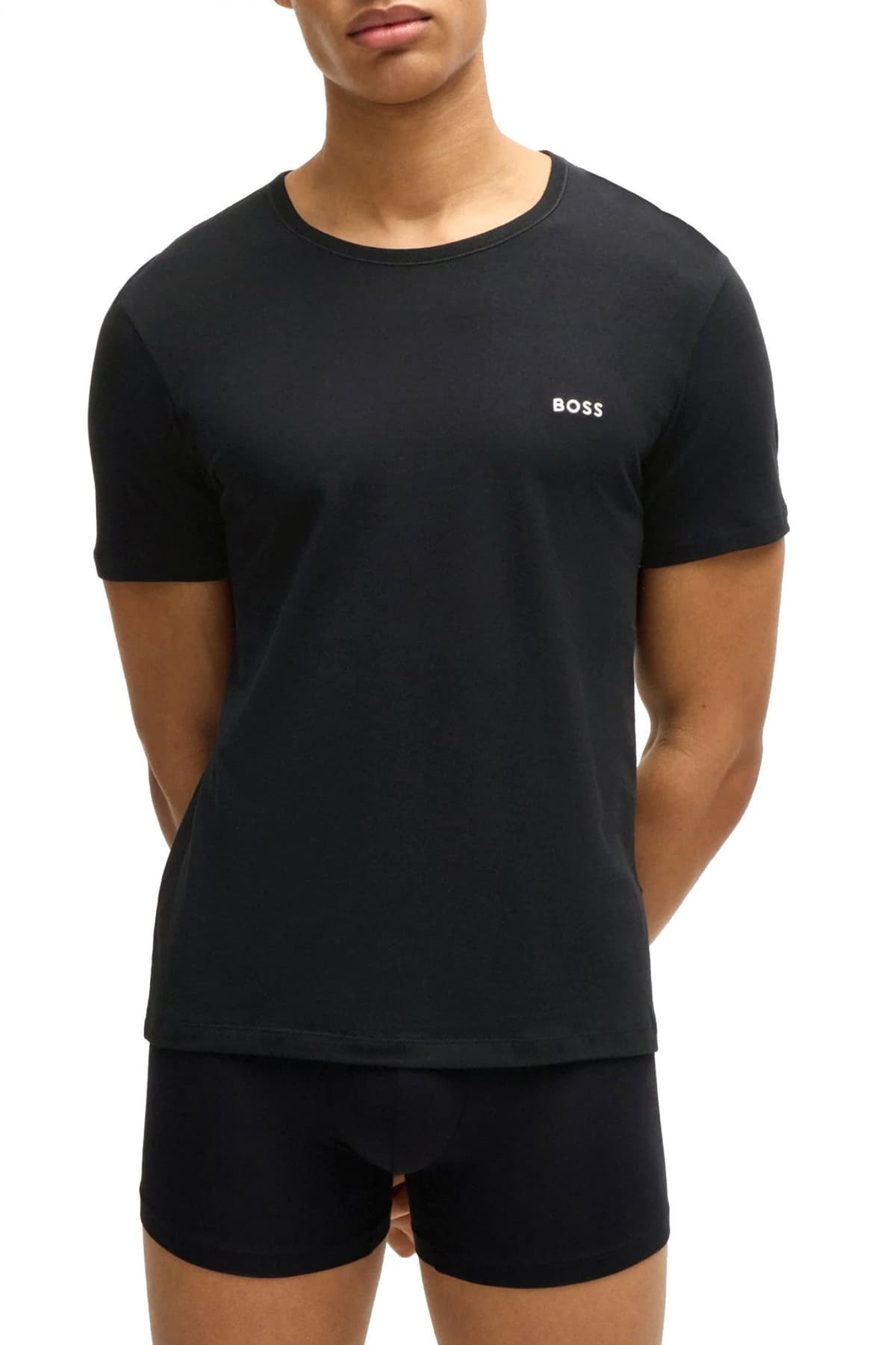 BOSS ΕΣΩΡΟΥΧΟ 3P T-SHIRT CREW NECK REGULAR FIT TSHIRTRN CLASSIC ΜΑΥΡΟ-ΜΠΕΖ -ΓΚΡΙ