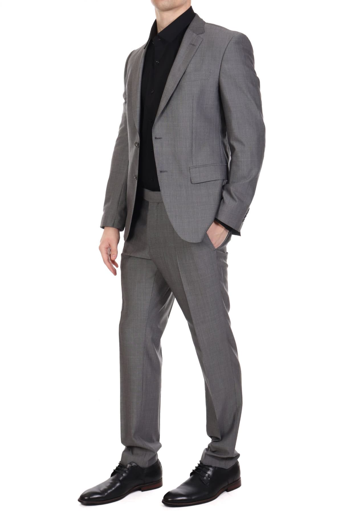 BOSS ΚΟΣΤΟΥΜΙ SLIM FIT GUABELLO 1815 STRETCH TAILORING H-HUGE-2PCS-224 ΓΚΡΙ