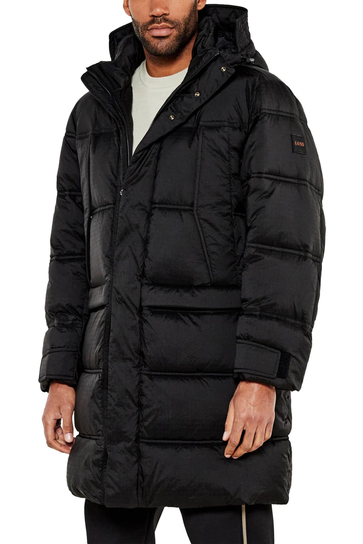 BOSS CASUAL ΜΠΟΥΦΑΝ PUFFER HOODIE OLOMIS1 ΜΑΥΡΟ