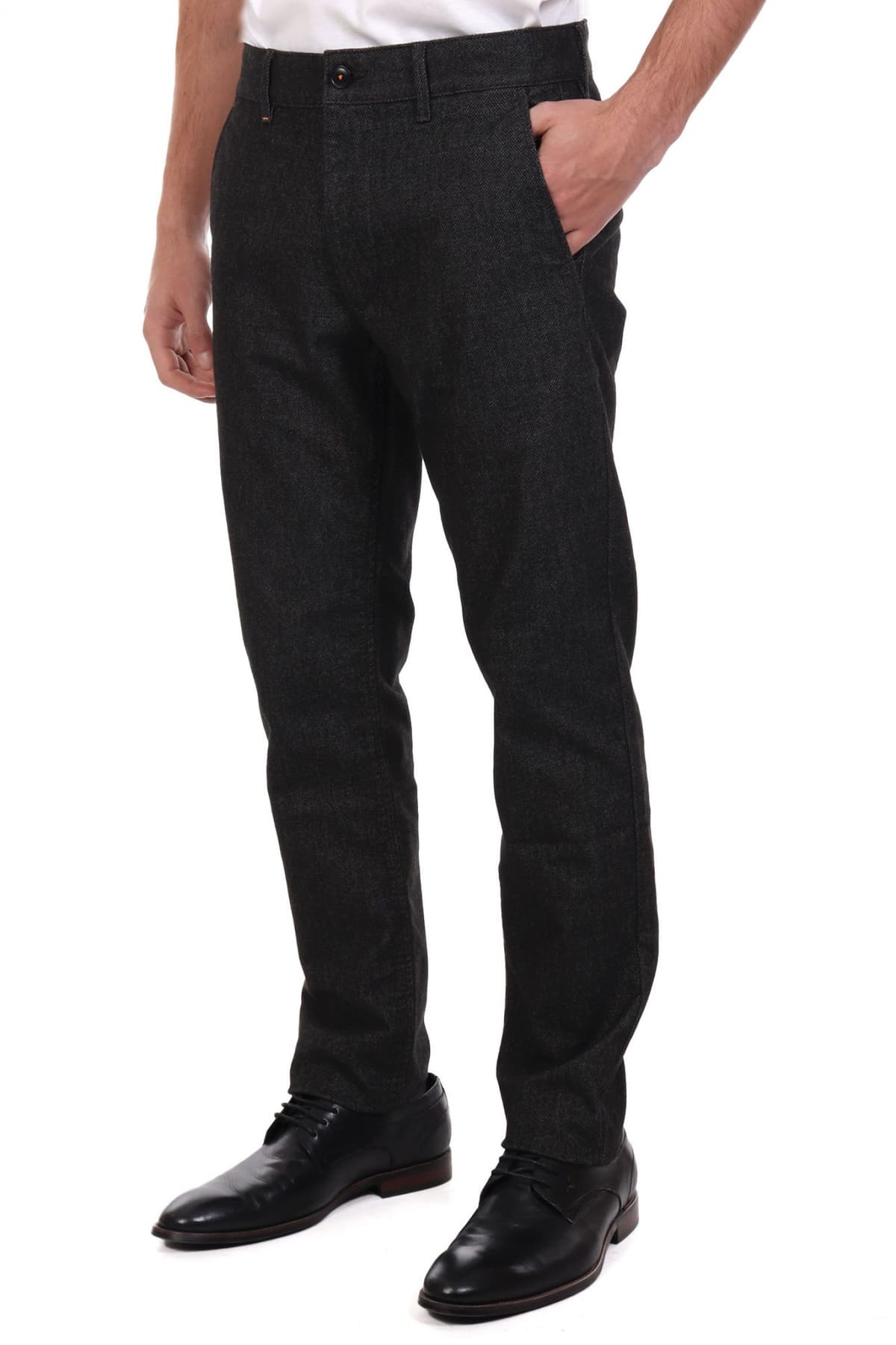 BOSS CASUAL ΠΑΝΤΕΛΟΝΙ CHINO SLIM FIT CHINO SLIM ΑΝΘΡΑΚΙ