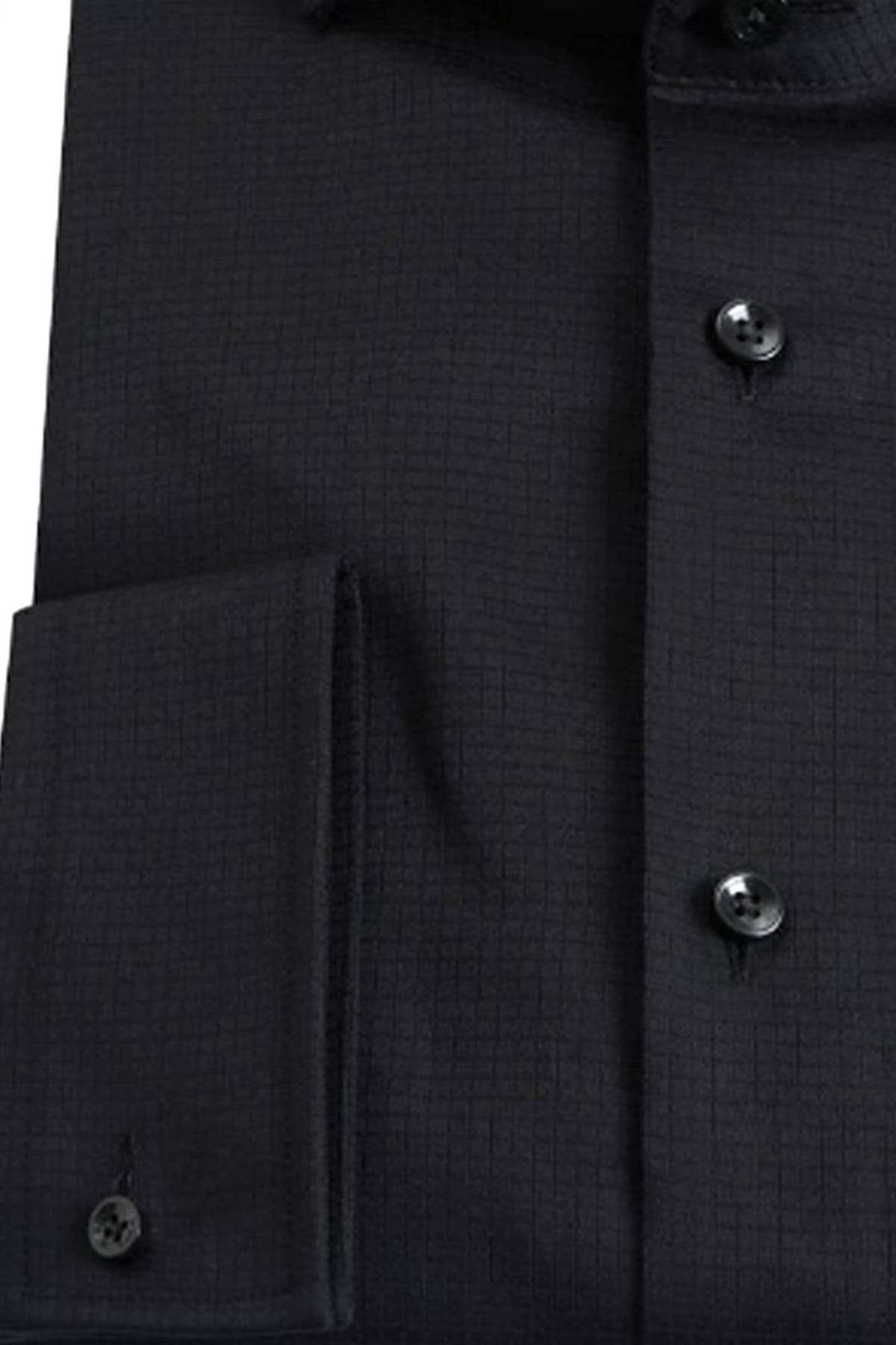 BOSS ΠΟΥΚΑΜΙΣΟ SLIM FIT ΜΑΝΙΚΕΤΟΚΟΥΜΠΟ H-Hank-Spread-CV-244 ΜΑΥΡΟ