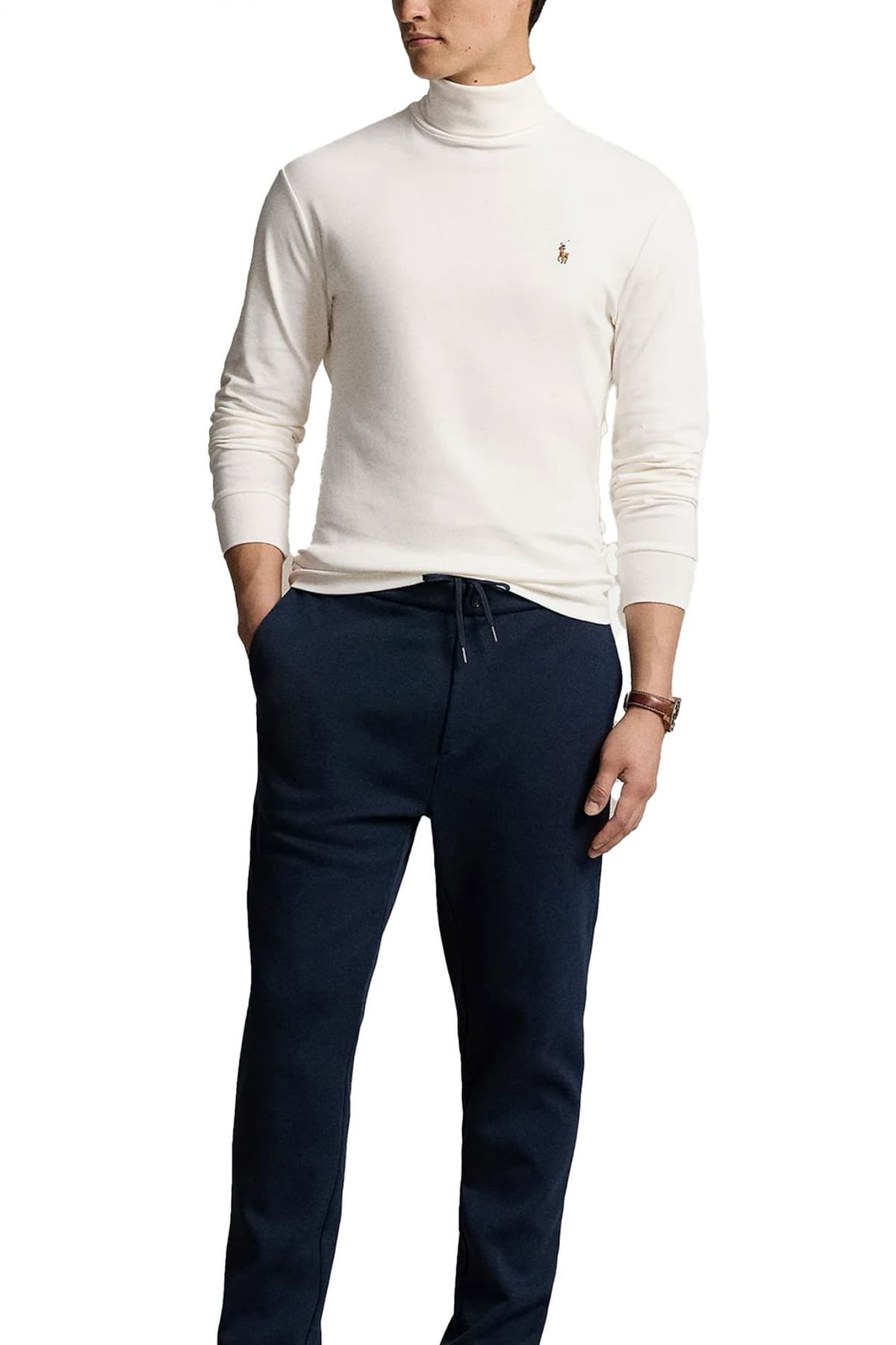 RALPH LAUREN T-SHIRT ROLLNECK LOGO ΥΠΟΛΕΥΚΟ