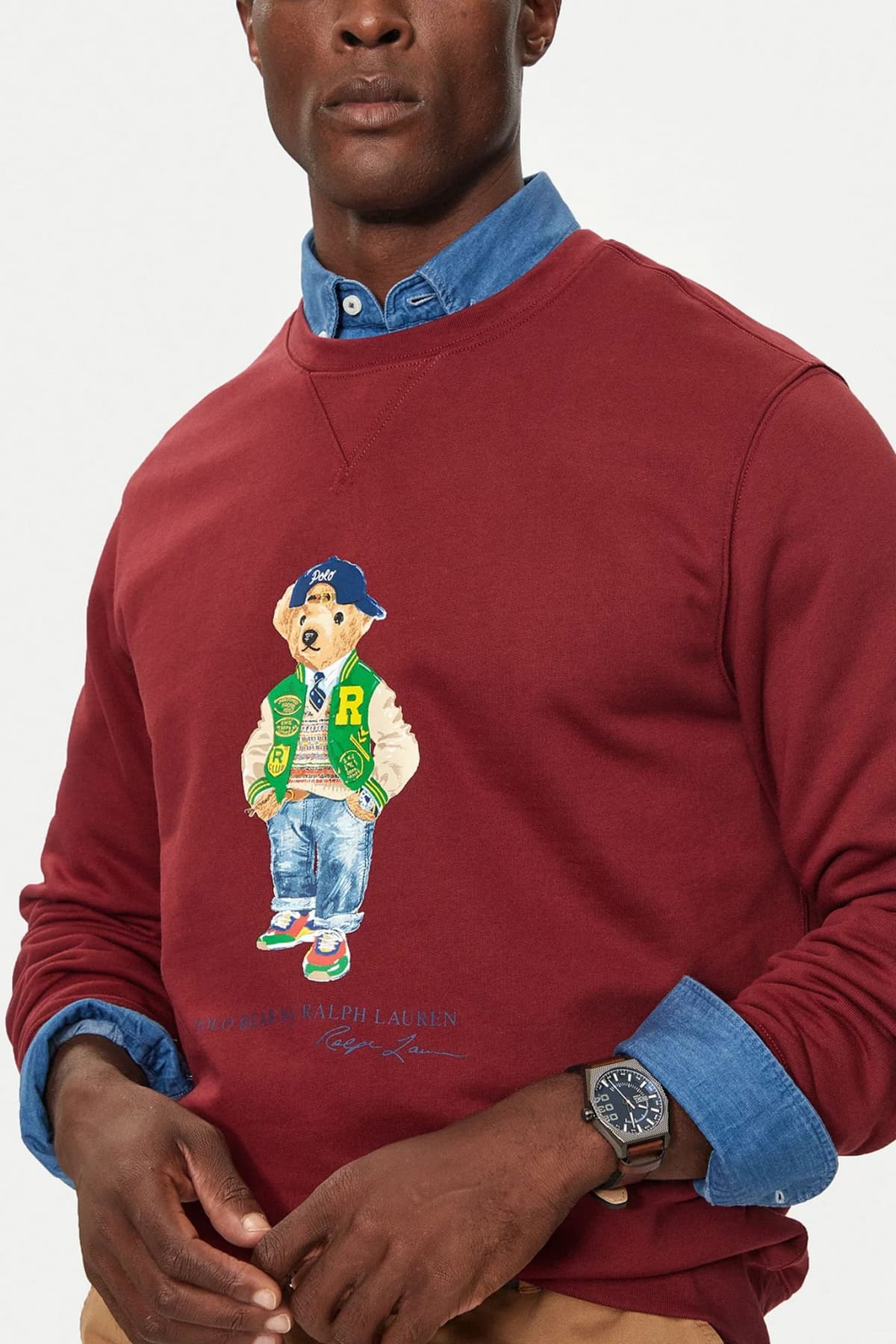 RALPH LAUREN ΦΟΥΤΕΡ CREW NECK LOGO BEAR ΜΠΟΡΝΤΩ
