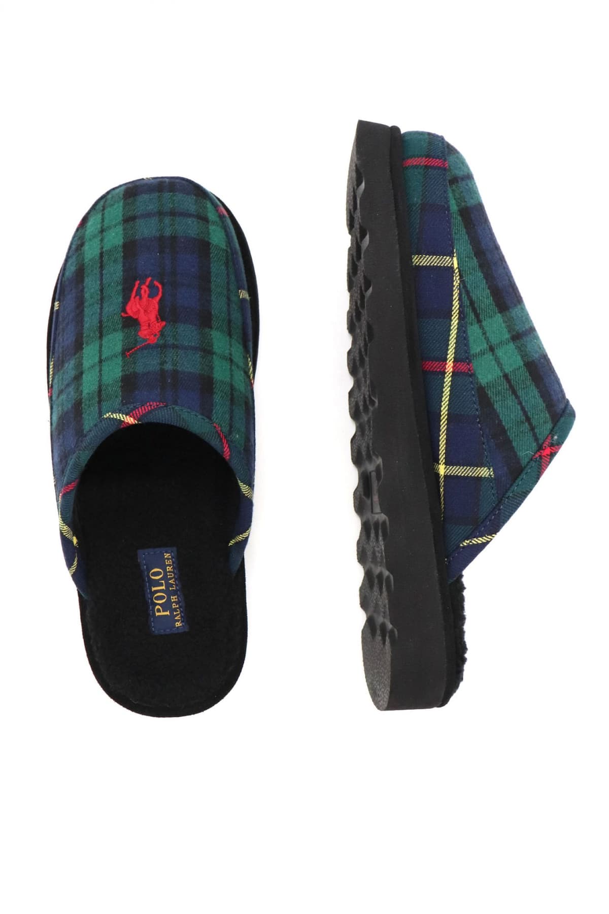 RALPH LAUREN ΠΑΠΟΥΤΣΙΑ ΠΑΝΤΟΦΛΕΣ REACE SCUFF-DS-SLIP ΚΑΡΩ ΜΠΛΕ-ΠΡΑΣΙΝΟ