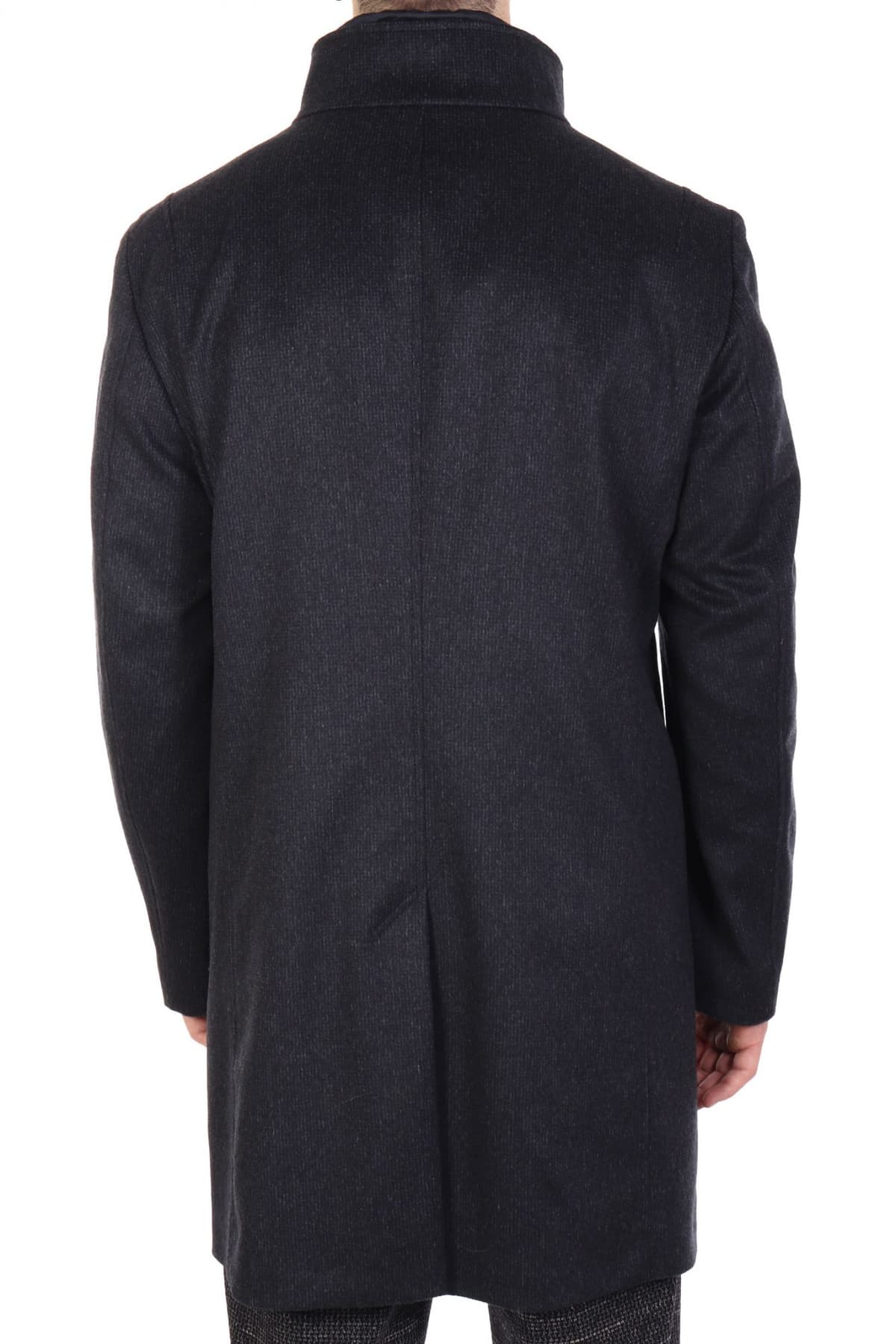 BALDESSARINI ΠΑΛΤΟ MODERN FIT HARRISON-3 MELANDE ΜΠΛΕ