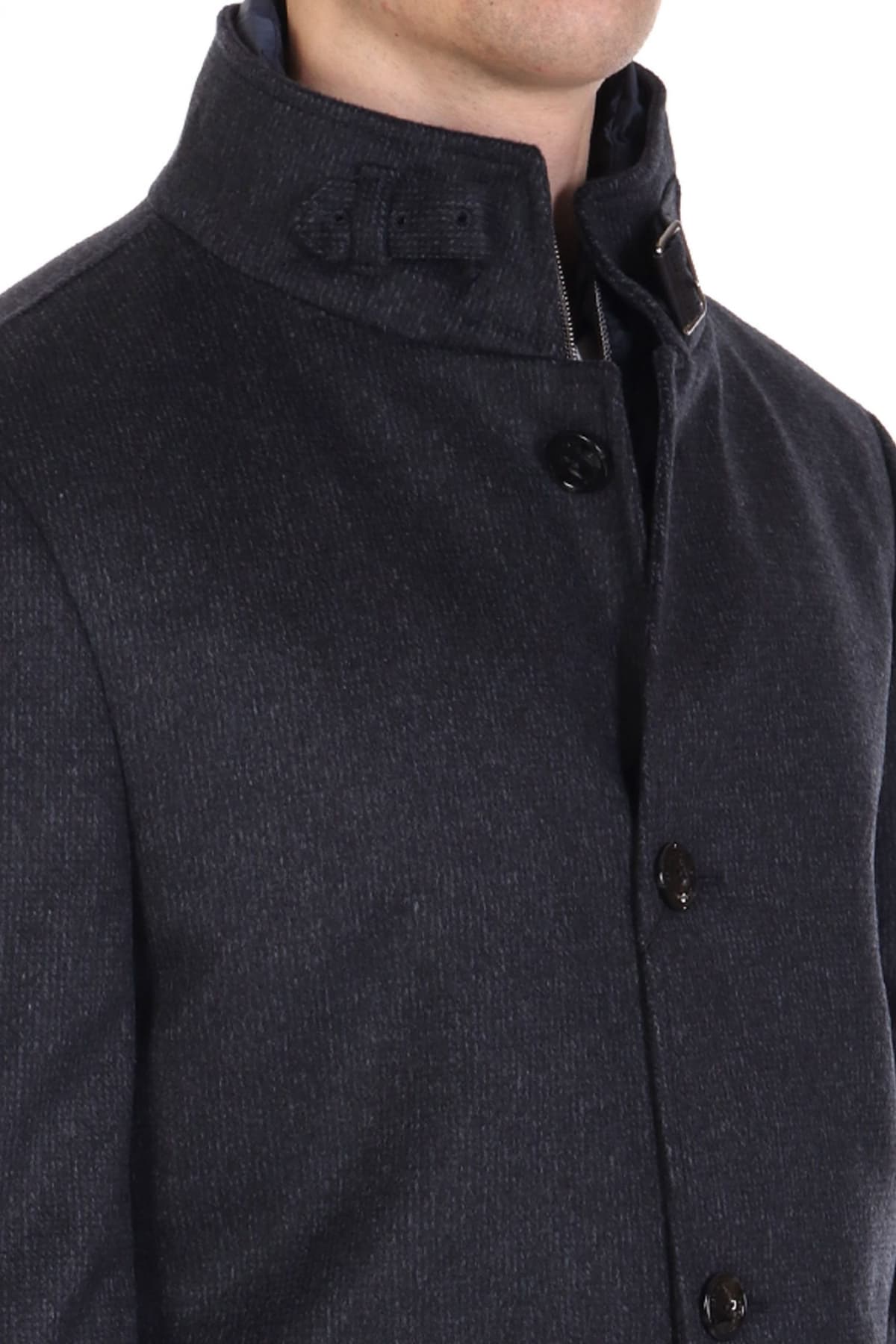 BALDESSARINI ΠΑΛΤΟ MODERN FIT HARRISON-3 MELANDE ΜΠΛΕ