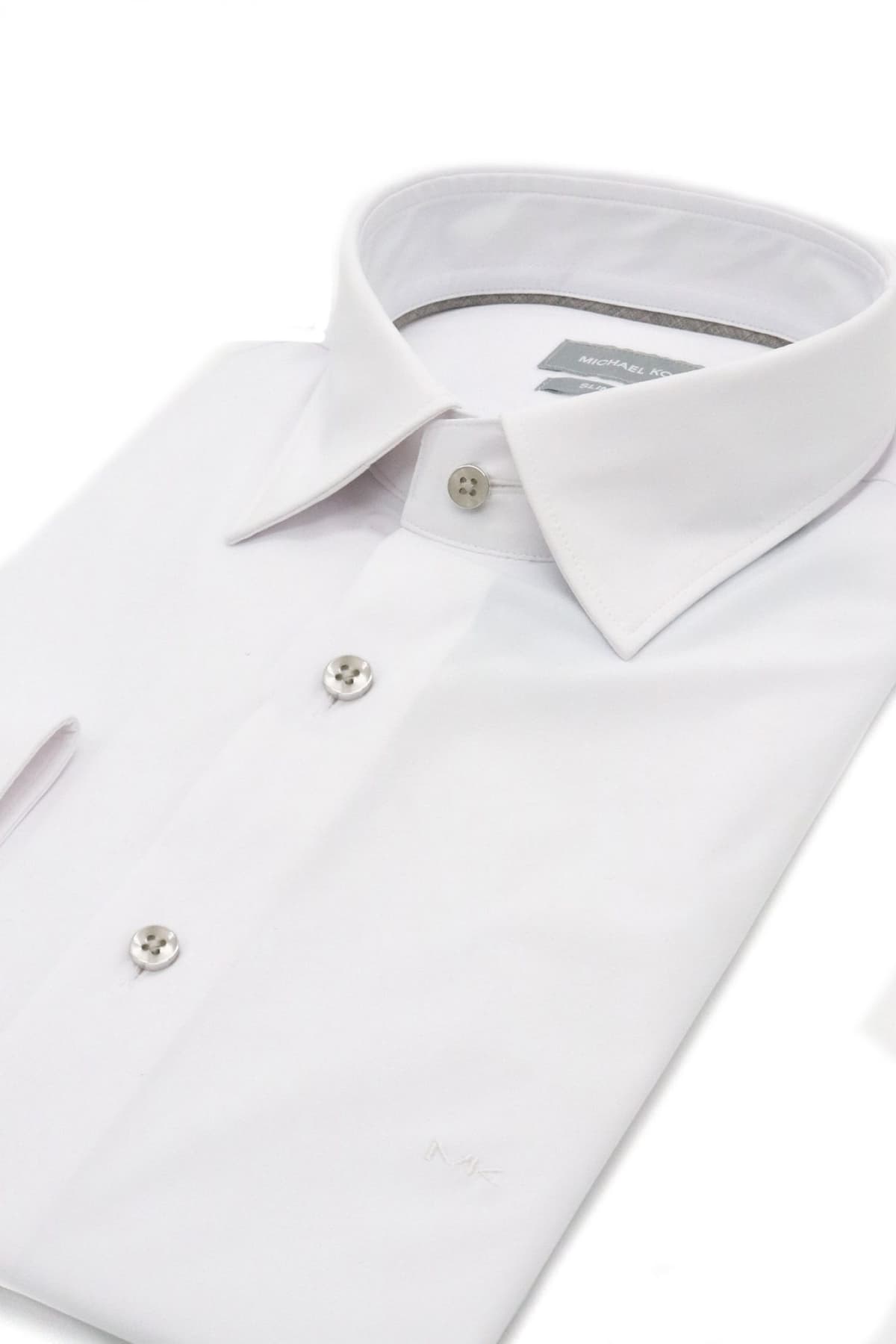 MICHAEL KORS ΠΟΥΚΑΜΙΣΟ SLIM FIT PERFORMANCE STRETCH ΛΕΥΚΟ