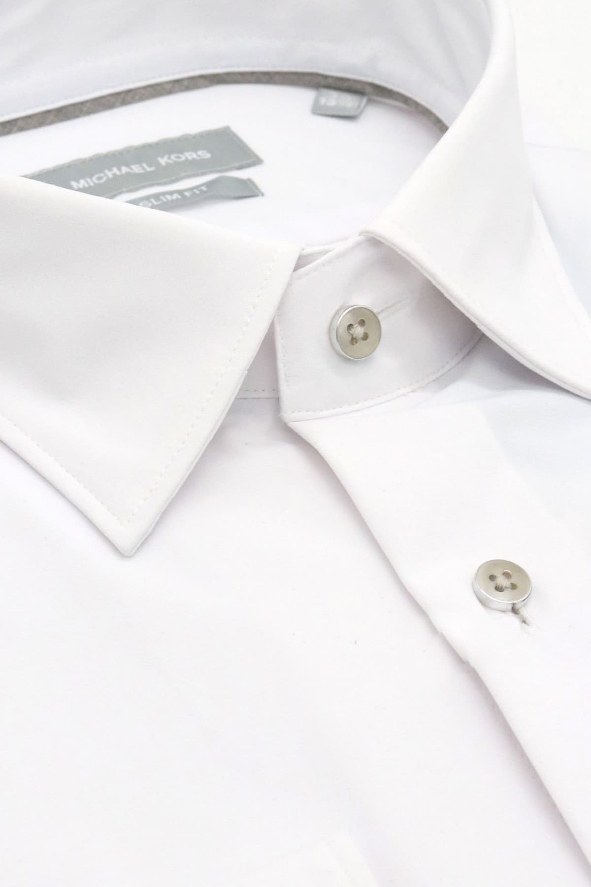 MICHAEL KORS ΠΟΥΚΑΜΙΣΟ SLIM FIT PERFORMANCE STRETCH ΛΕΥΚΟ