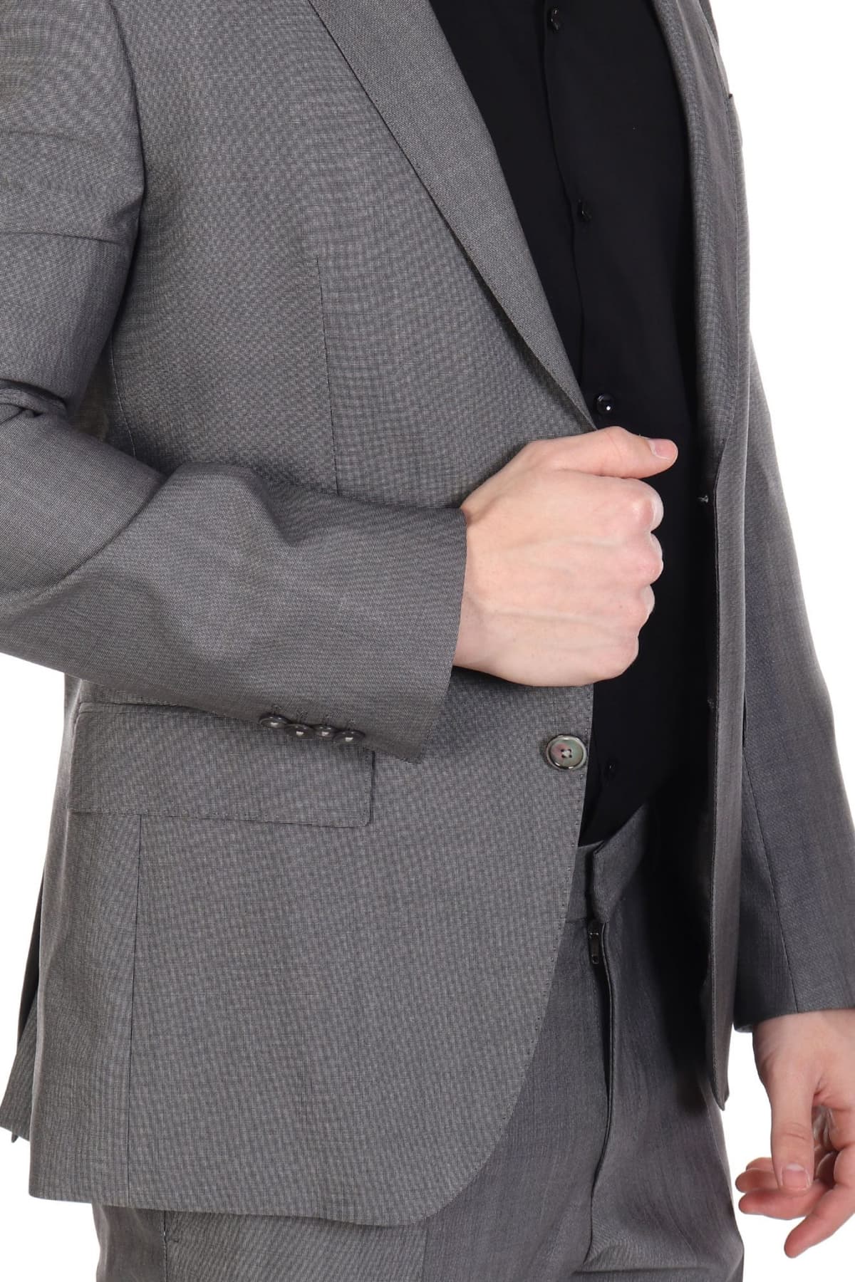 BOSS ΚΟΣΤΟΥΜΙ SLIM FIT GUABELLO 1815 STRETCH TAILORING H-HUGE-2PCS-224 ΓΚΡΙ