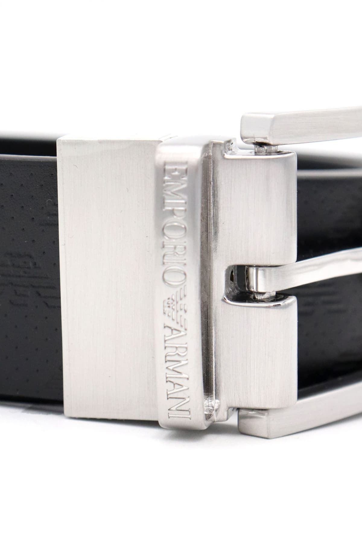 EMPORIO ARMANI ΖΩΝΗ REVERSIBLE ALL OVER LOGO ΜΑΥΡΟ