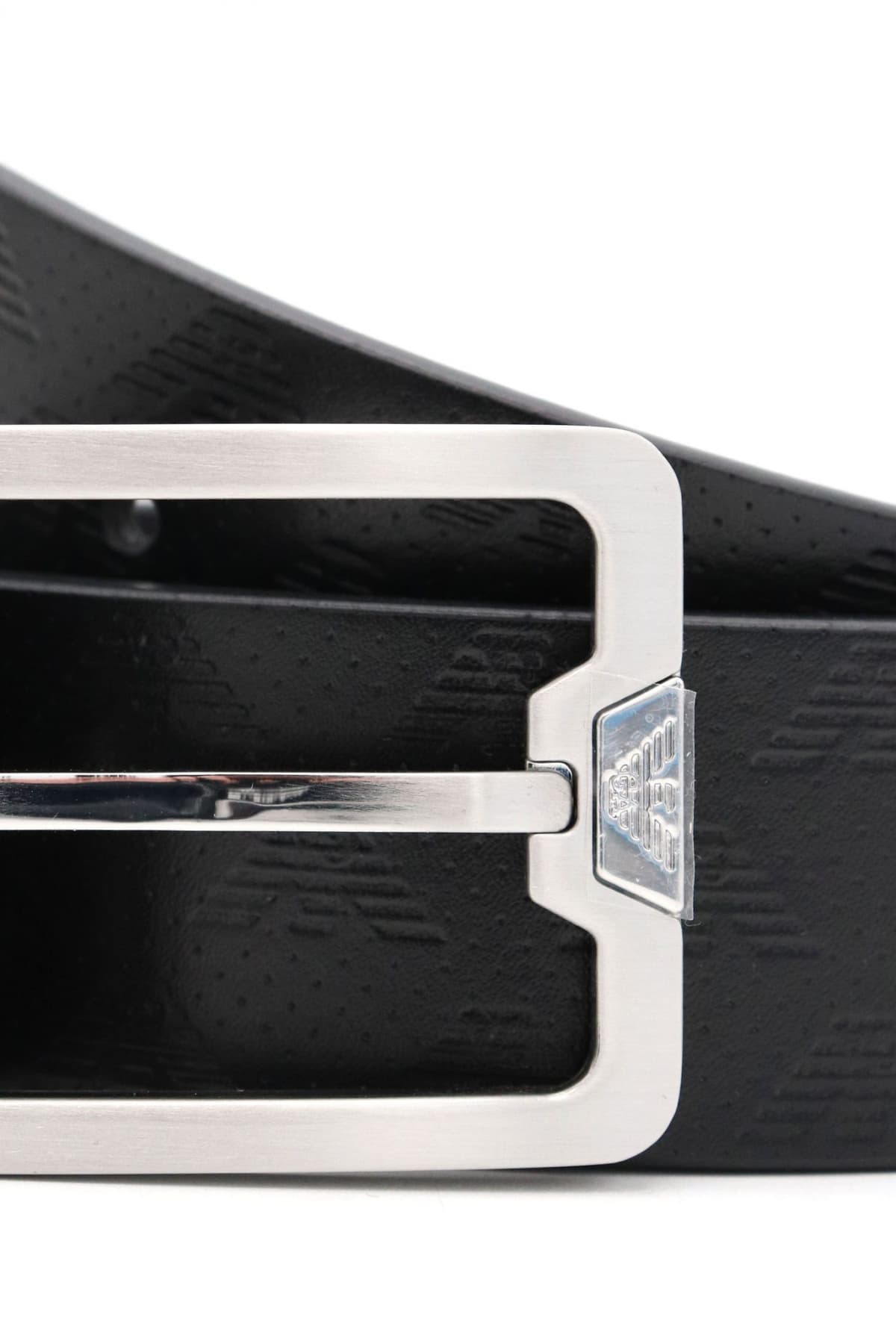 EMPORIO ARMANI ΖΩΝΗ REVERSIBLE ALL OVER LOGO ΜΑΥΡΟ