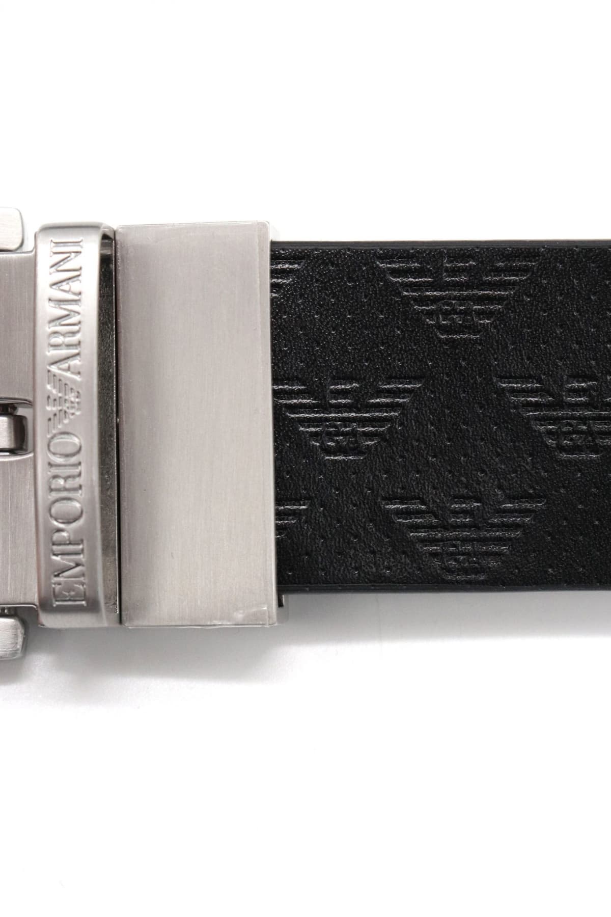 EMPORIO ARMANI ΖΩΝΗ REVERSIBLE ALL OVER LOGO ΜΑΥΡΟ