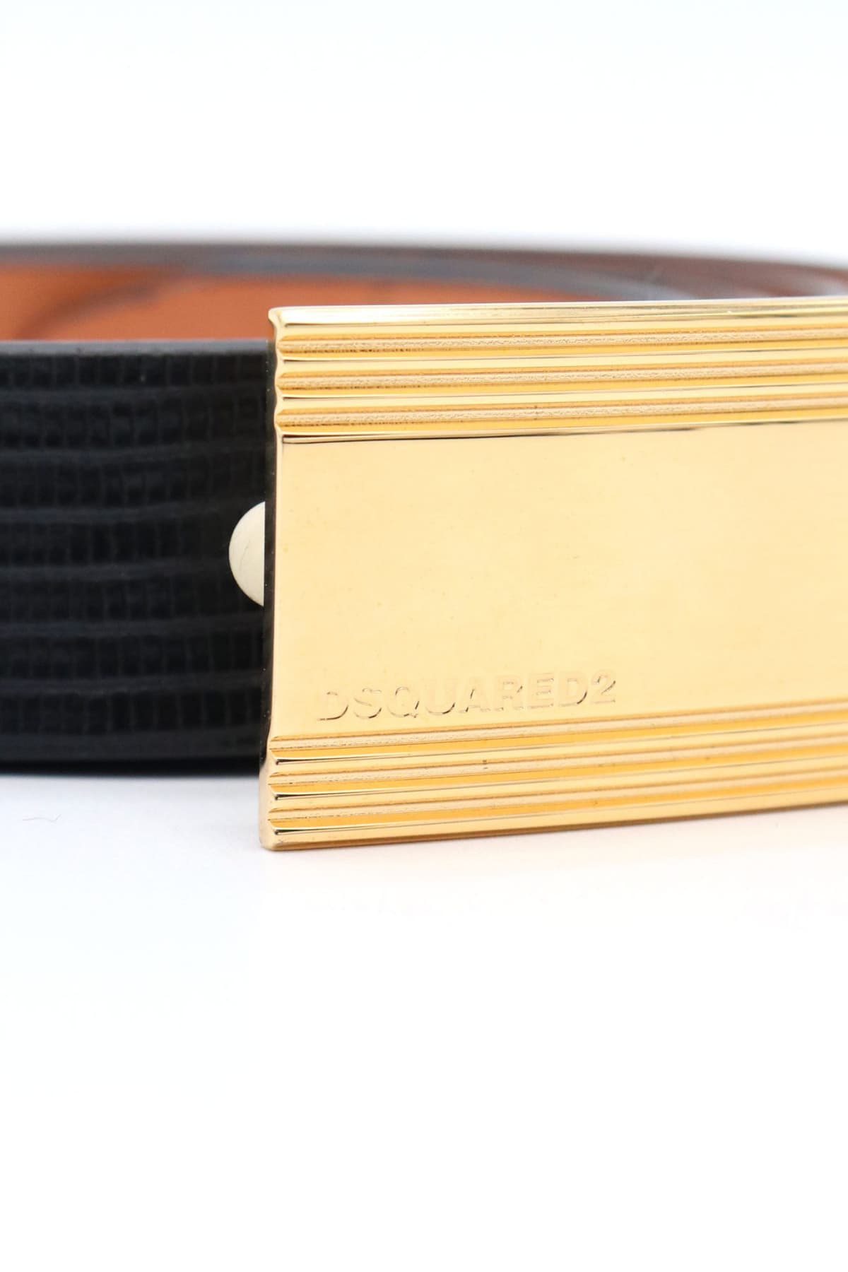 DSQUARED2 ΖΩΝΗ ΚΡΟΚΟ ΑΓΚΡΑΦΑ ΧΡΥΣΗ ΜΑΥΡΗ