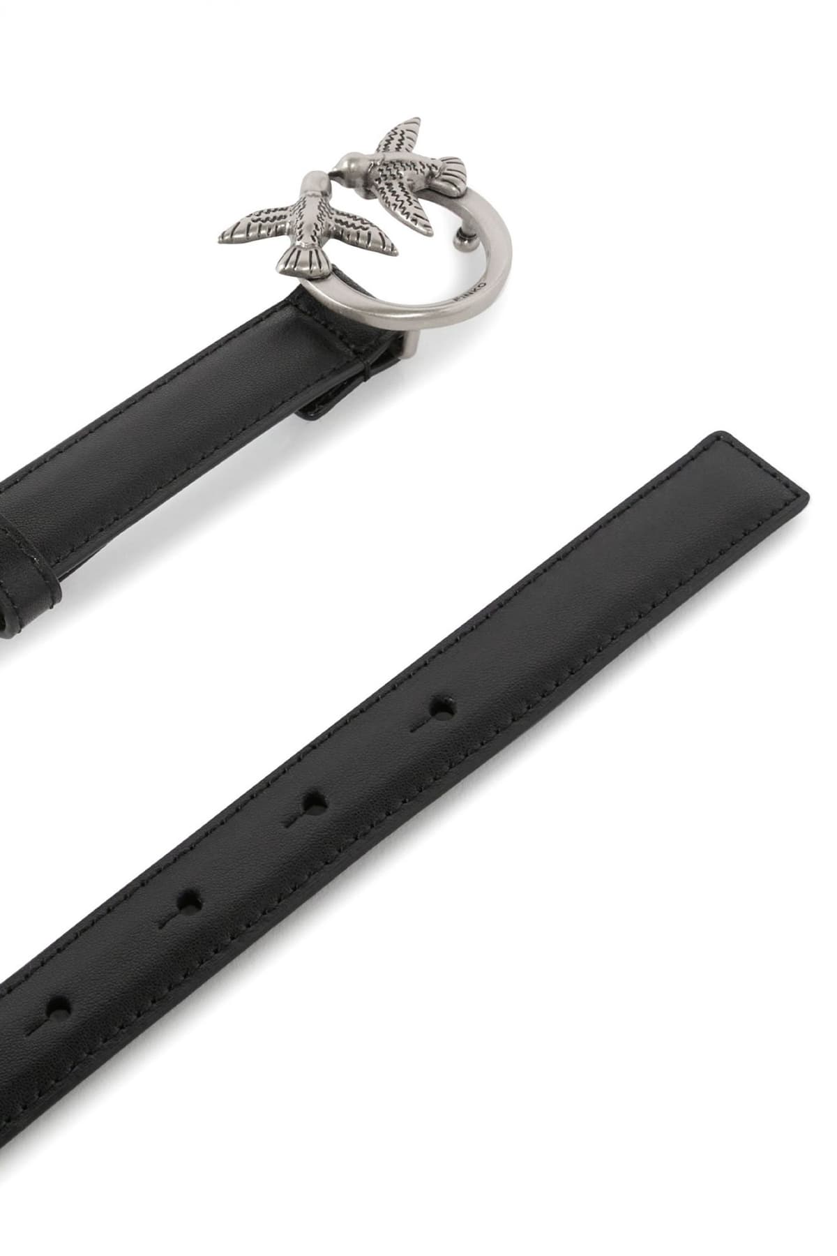 PINKO ΖΩΝΗ LOVE BERRY H2 BELT ΑΓΚΡΑΦΑ ΑΣΗΜΙ-ΜΑΥΡΟ