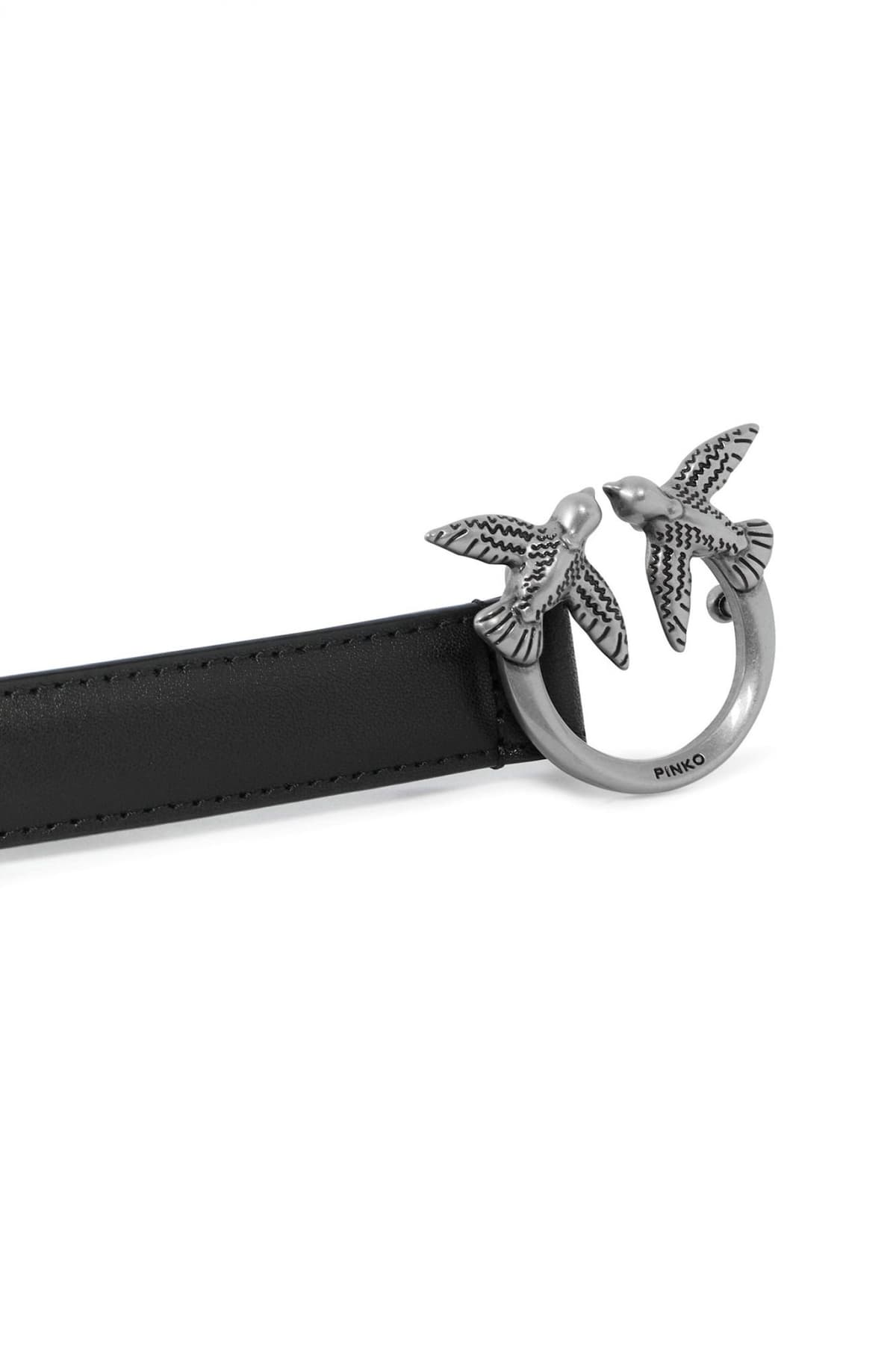 PINKO ΖΩΝΗ LOVE BERRY H2 BELT ΑΓΚΡΑΦΑ ΑΣΗΜΙ-ΜΑΥΡΟ