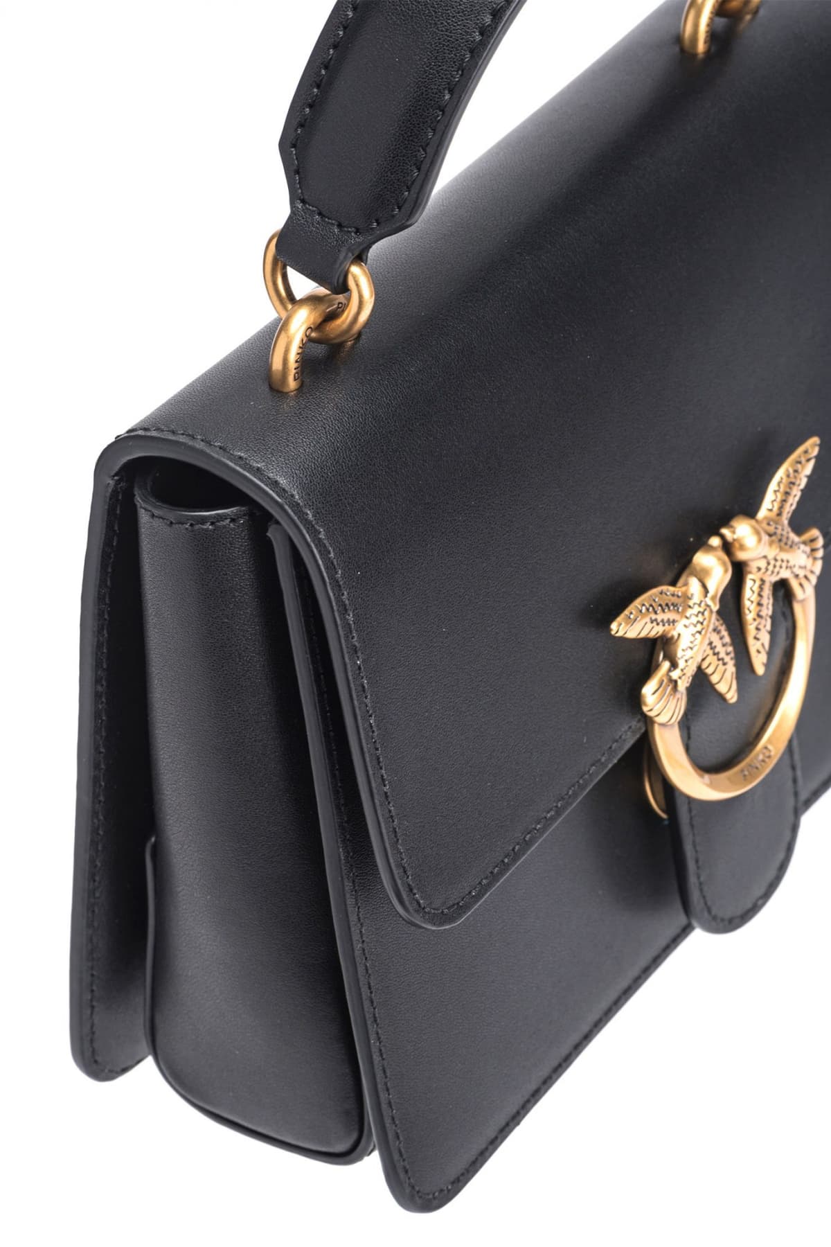 PINKO ΤΣΑΝΤΑΚΙ LOVE ONE TOP HANDLE MINI LIGHT VITELLO SETA ΜΑΥΡΟ