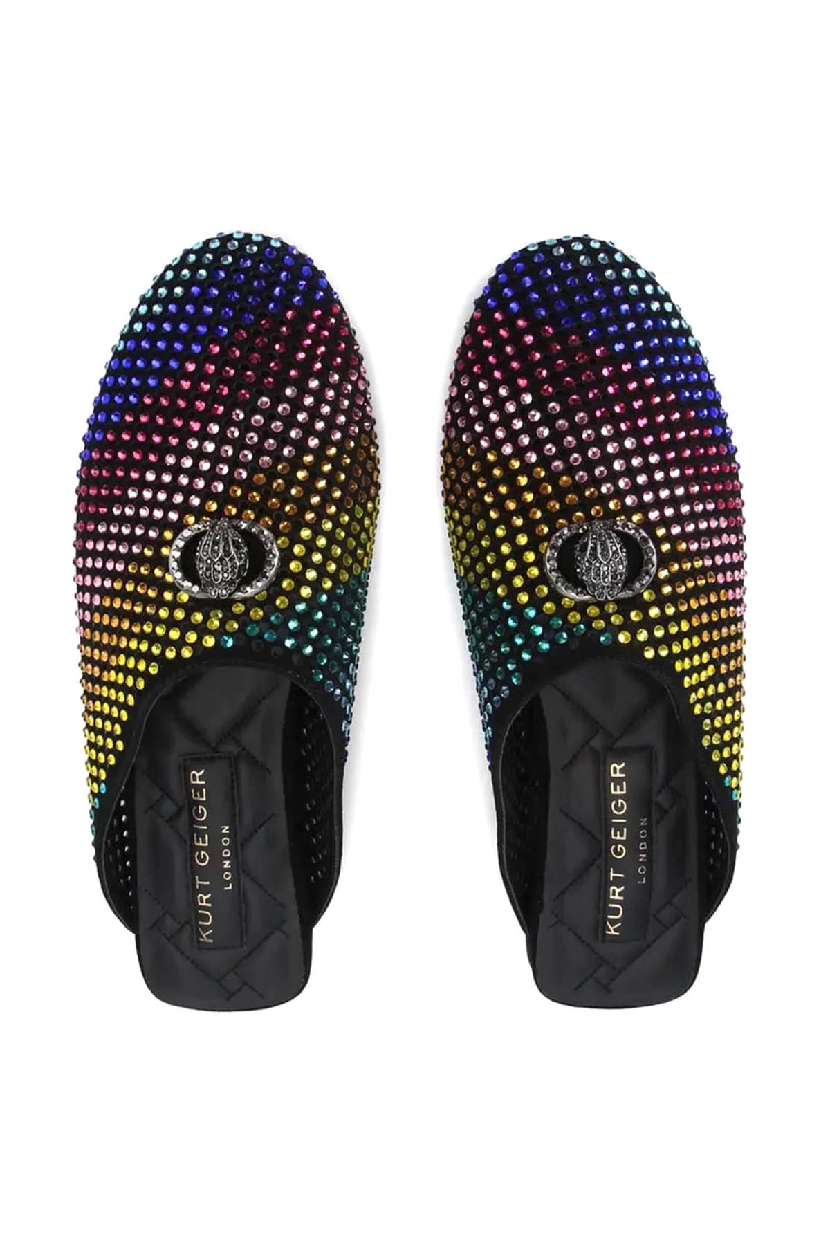 KURT GEIGER ΠΑΠΟΥΤΣΙΑ ΠΑΝΤΟΦΛΕΣ CHELSEA SLIDER ΣΟΥΕΤ ΣΤΡΑΣ LOGO ΠΟΛΥΧΡΩΜΟ