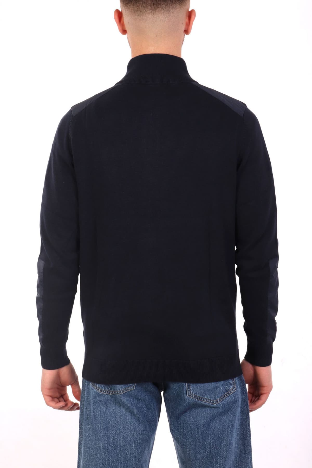 KARL LAGERFELD ΠΛΕΚΤΟ FULLZIP METALLIC LOGO ΜΠΛΕ