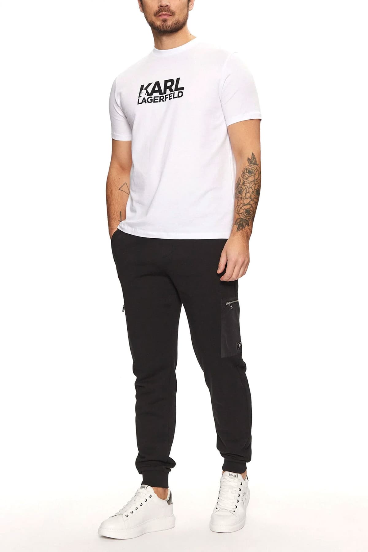 KARL LAGERFELD ΠΑΝΤΕΛΟΝΙ ΦΟΡΜΑ METALLIC LOGO ΜΑΥΡΟ