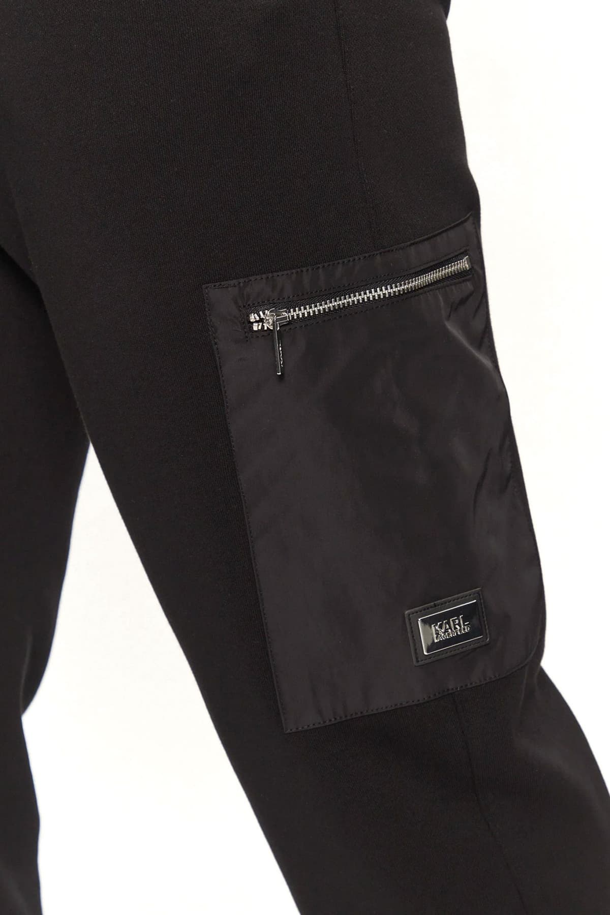 KARL LAGERFELD ΠΑΝΤΕΛΟΝΙ ΦΟΡΜΑ METALLIC LOGO ΜΑΥΡΟ