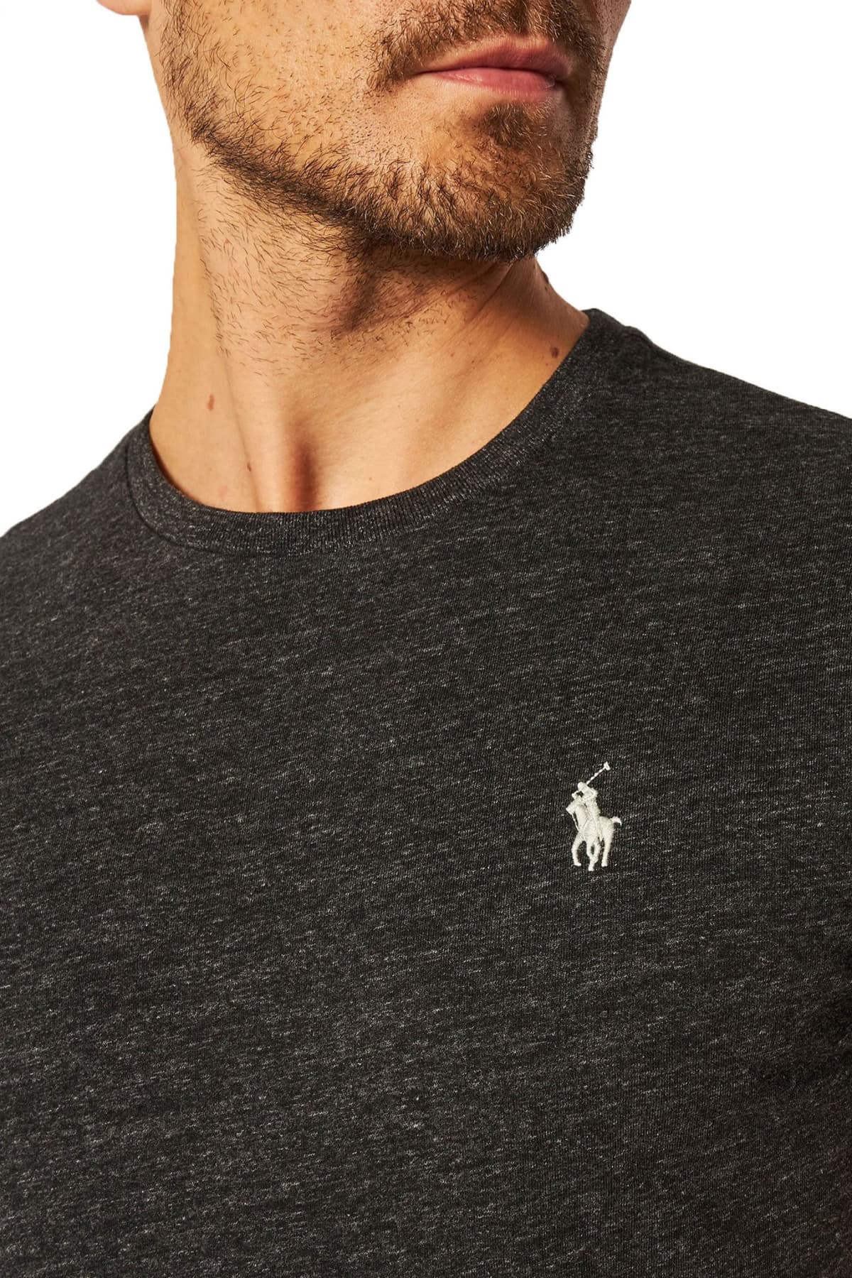 RALPH LAUREN T-SHIRT CUSTOM SLIM FIT LOGO ΑΝΘΡΑΚΙ