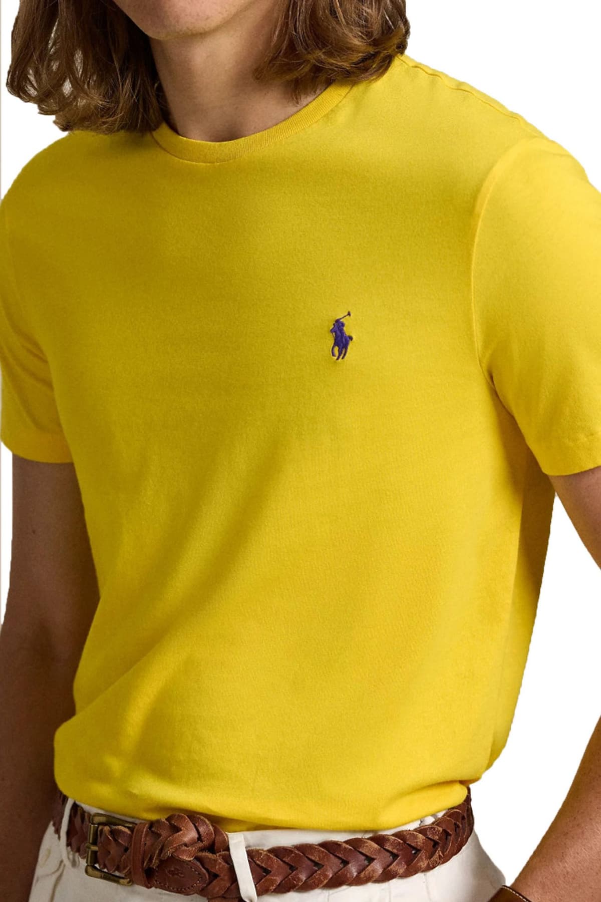 RALPH LAUREN T-SHIRT CUSTOM SLIM FIT LOGO ΚΙΤΡΙΝΟ