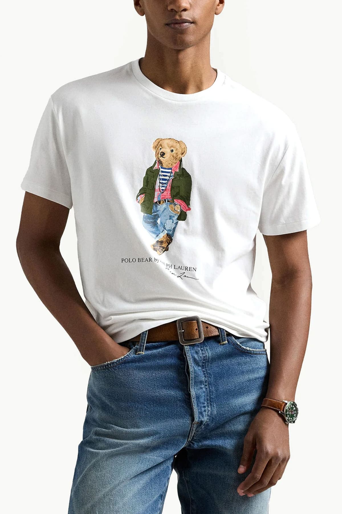 RALPH LAUREN T-SHIRT CLASSIC FIT LOGO BEAR ΛΕΥΚΟ