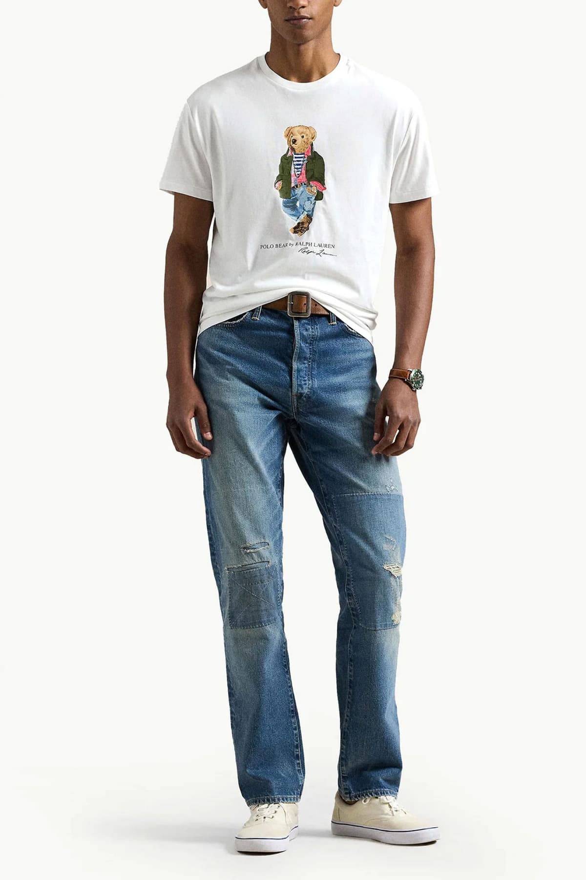 RALPH LAUREN T-SHIRT CLASSIC FIT LOGO BEAR ΛΕΥΚΟ