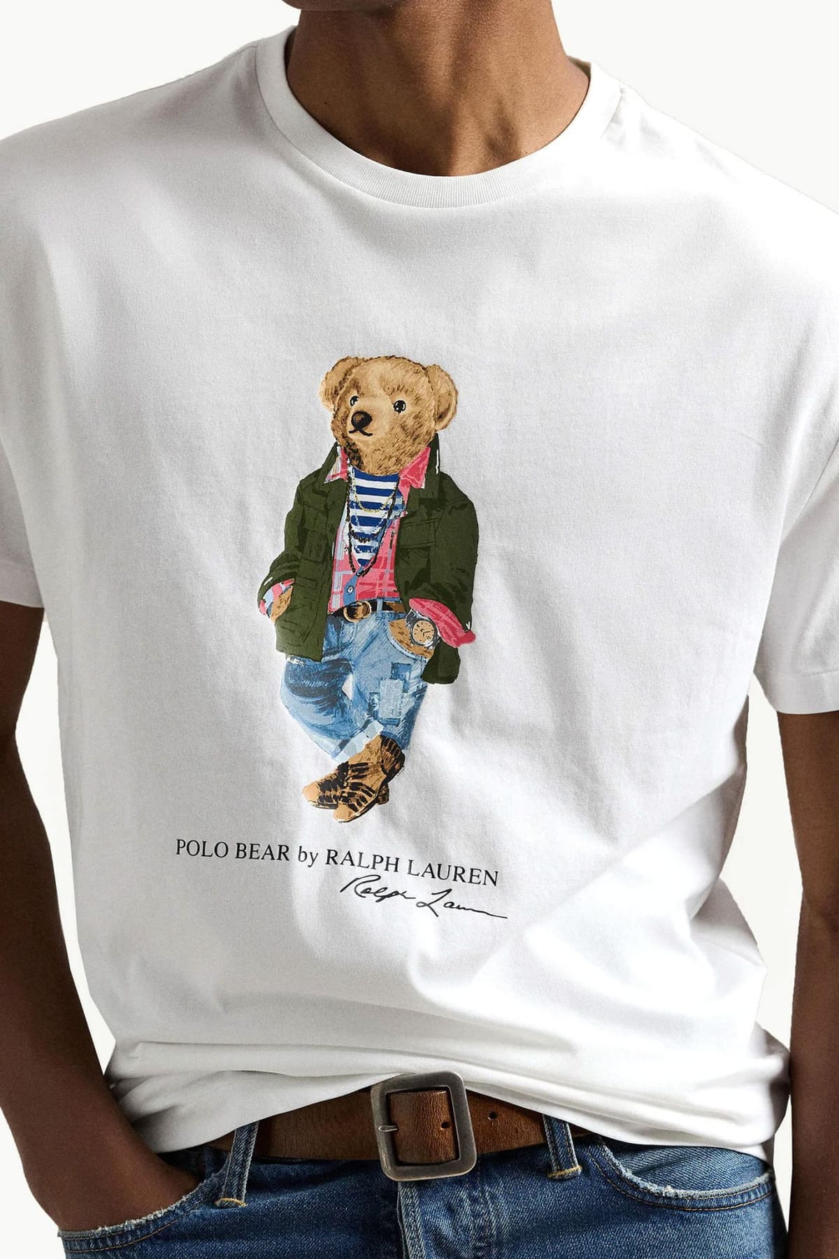 RALPH LAUREN T-SHIRT CLASSIC FIT LOGO BEAR ΛΕΥΚΟ