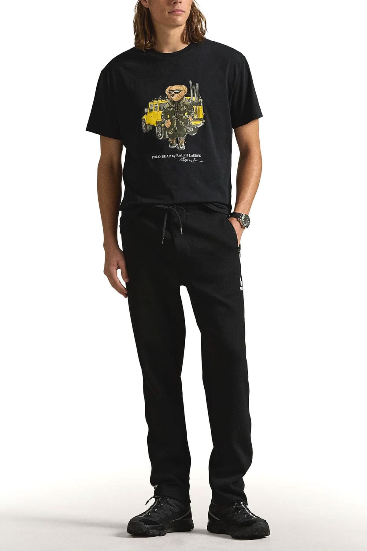 RALPH LAUREN T-SHIRT CLASSIC FIT LOGO BEAR ΜΑΥΡΟ