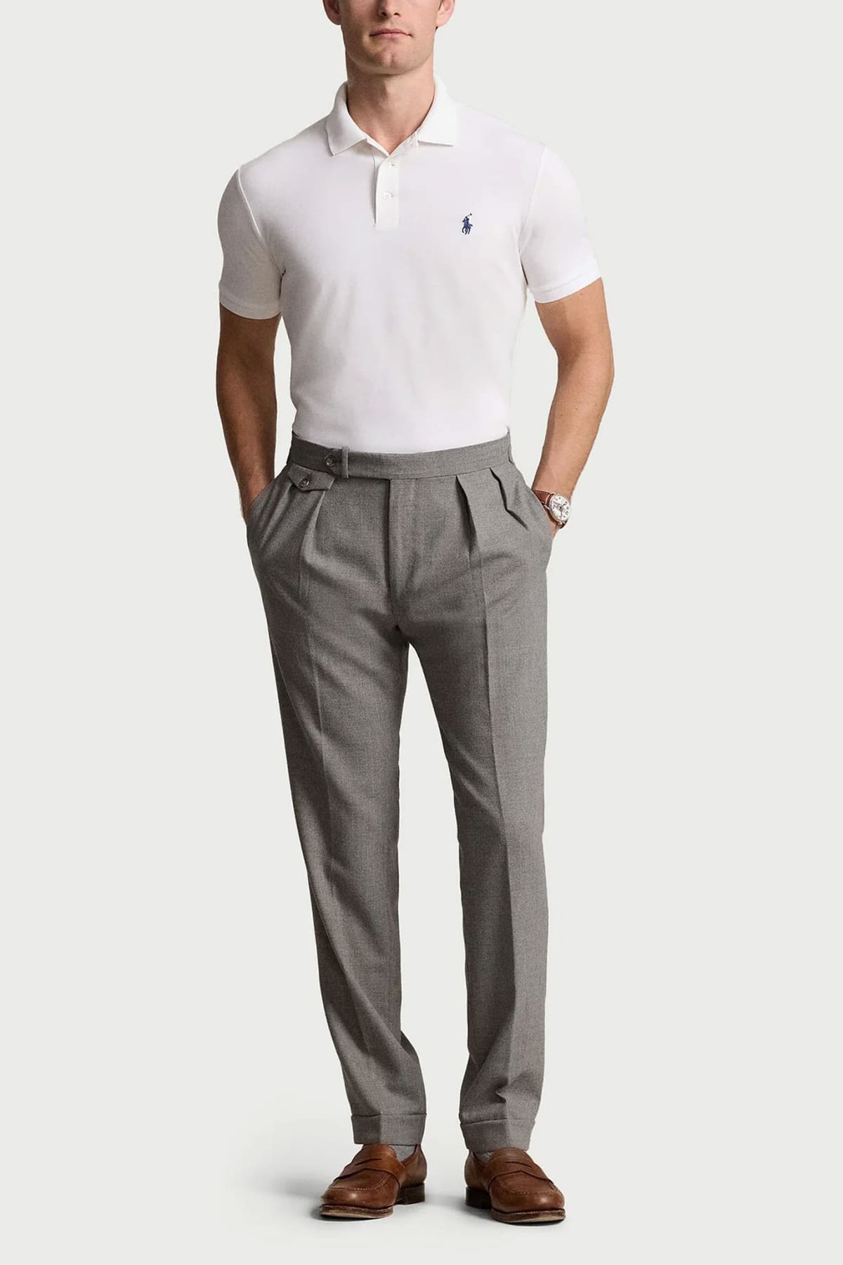 RALPH LAUREN POLO CUSTOM SLIM FIT STRETCH MESH LOGO ΛΕΥΚΟ