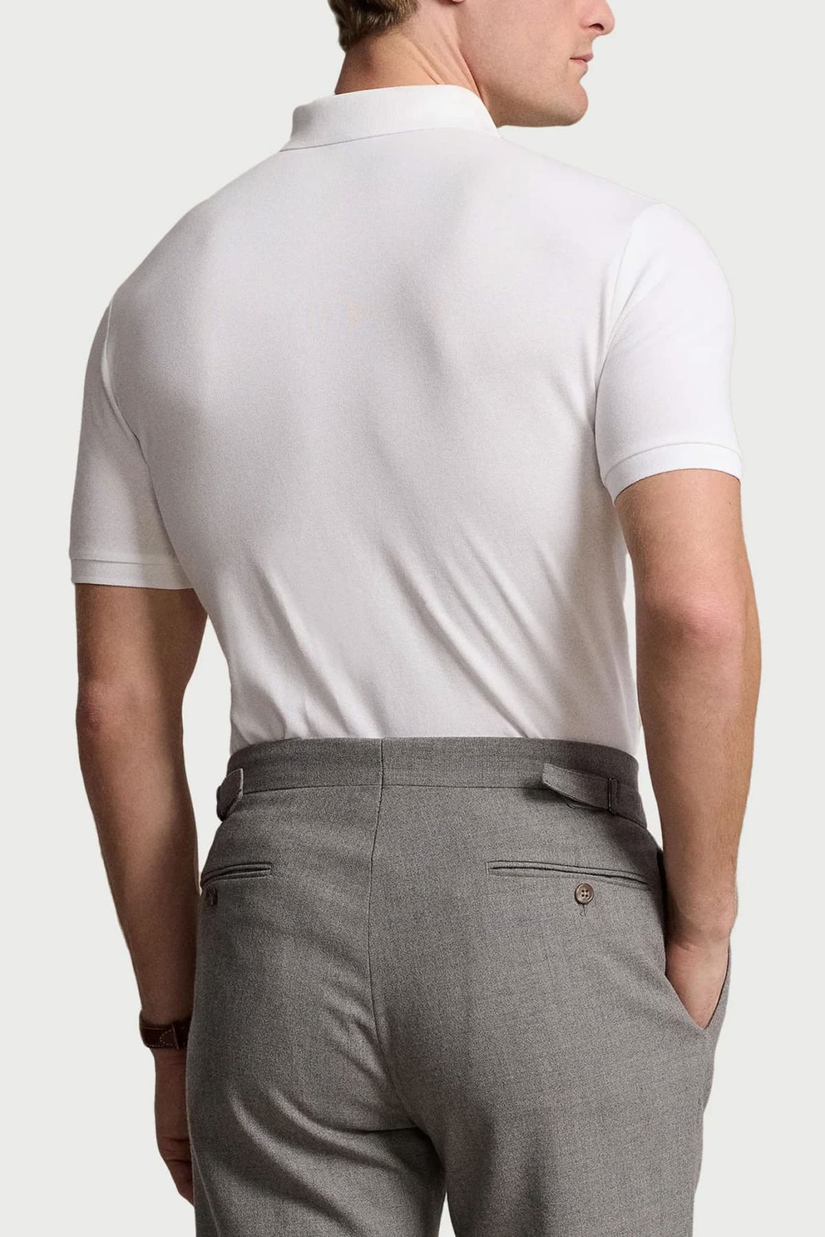 RALPH LAUREN POLO CUSTOM SLIM FIT STRETCH MESH LOGO ΛΕΥΚΟ