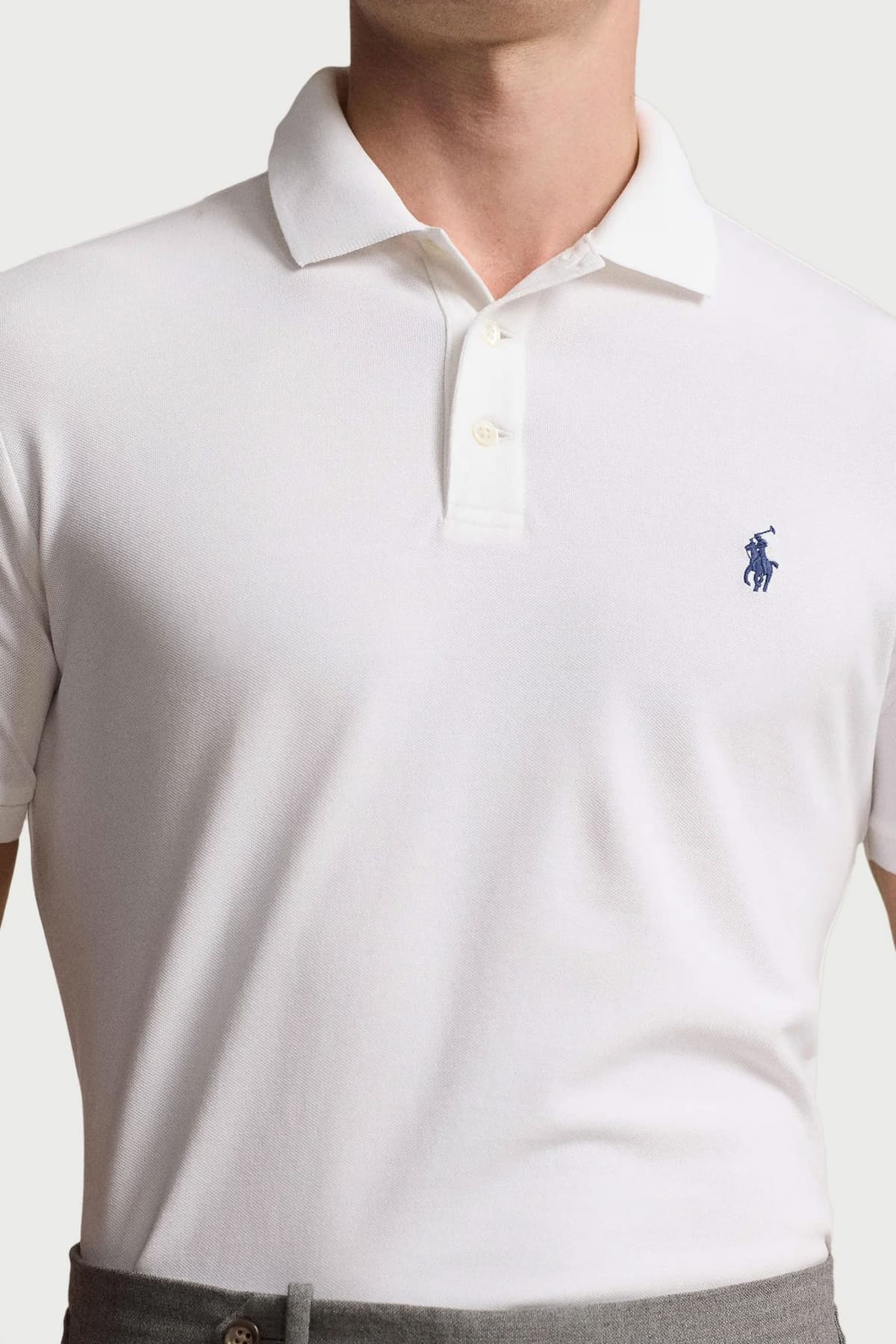 RALPH LAUREN POLO CUSTOM SLIM FIT STRETCH MESH LOGO ΛΕΥΚΟ
