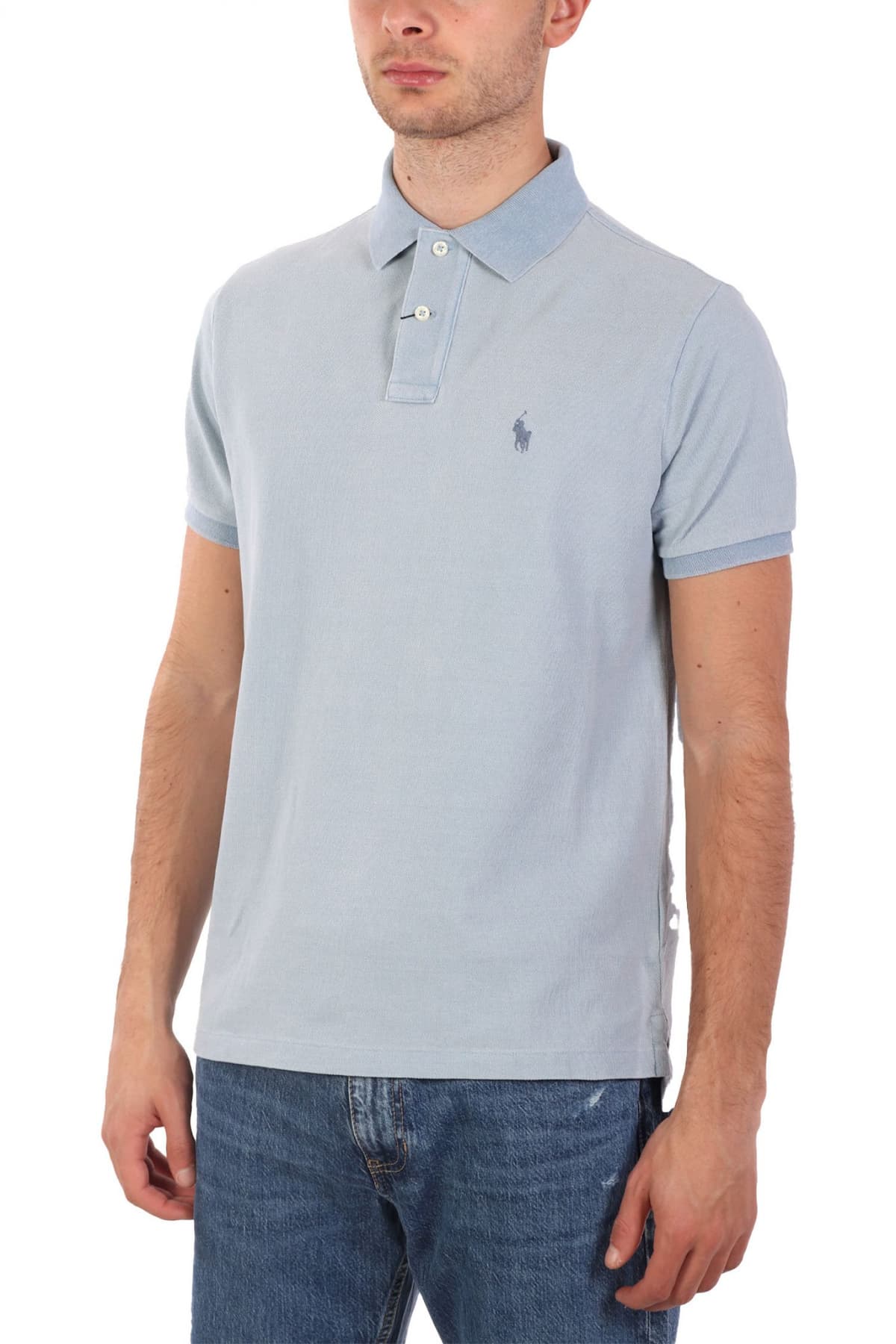 RALPH LAUREN POLO CUSTOM SLIM FIT WASHED LOGO ΣΙΕΛ