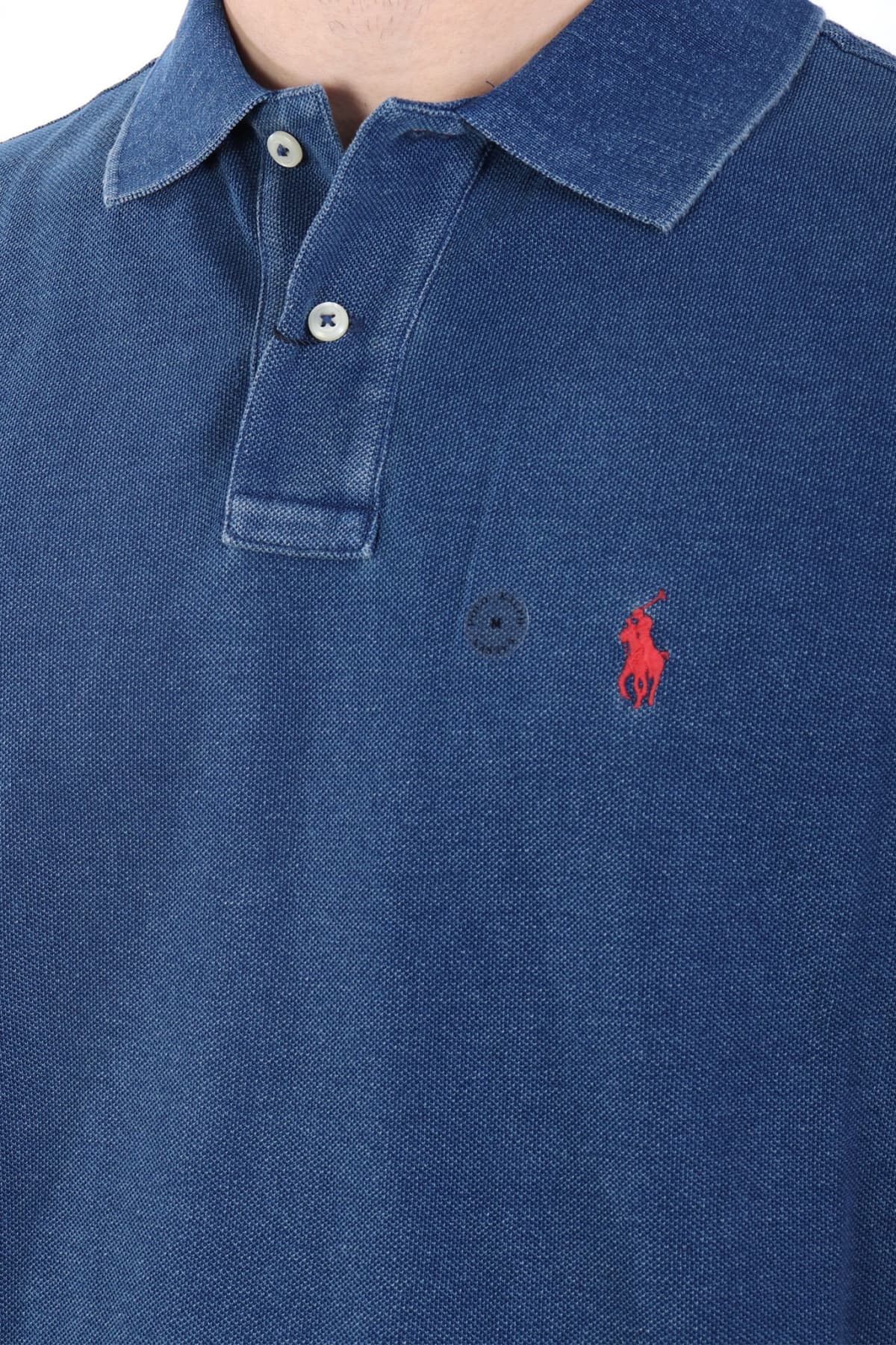RALPH LAUREN POLO CUSTOM SLIM FIT LOGO WASHED ΡΑΦ ΜΠΛΕ