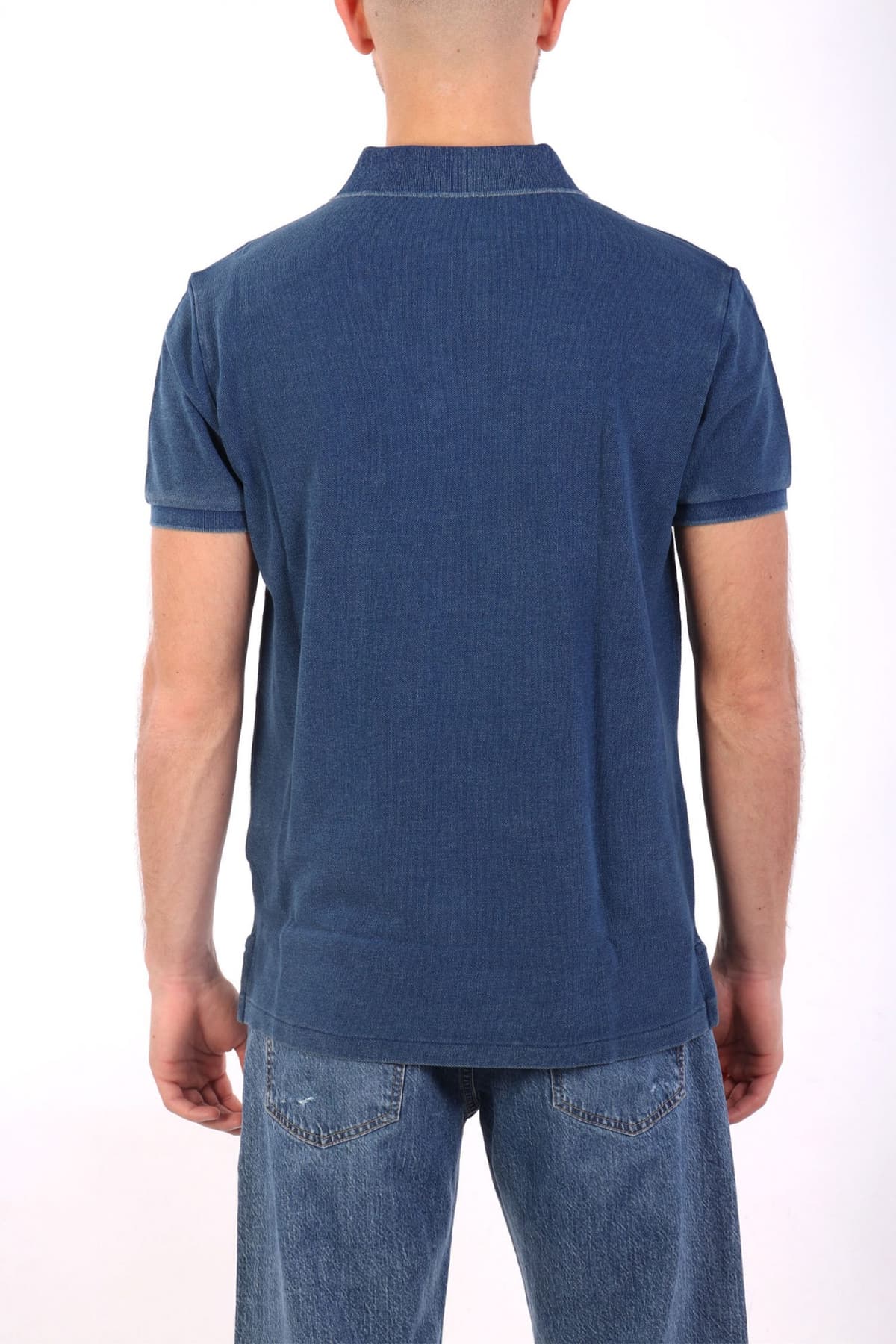 RALPH LAUREN POLO CUSTOM SLIM FIT LOGO WASHED ΡΑΦ ΜΠΛΕ