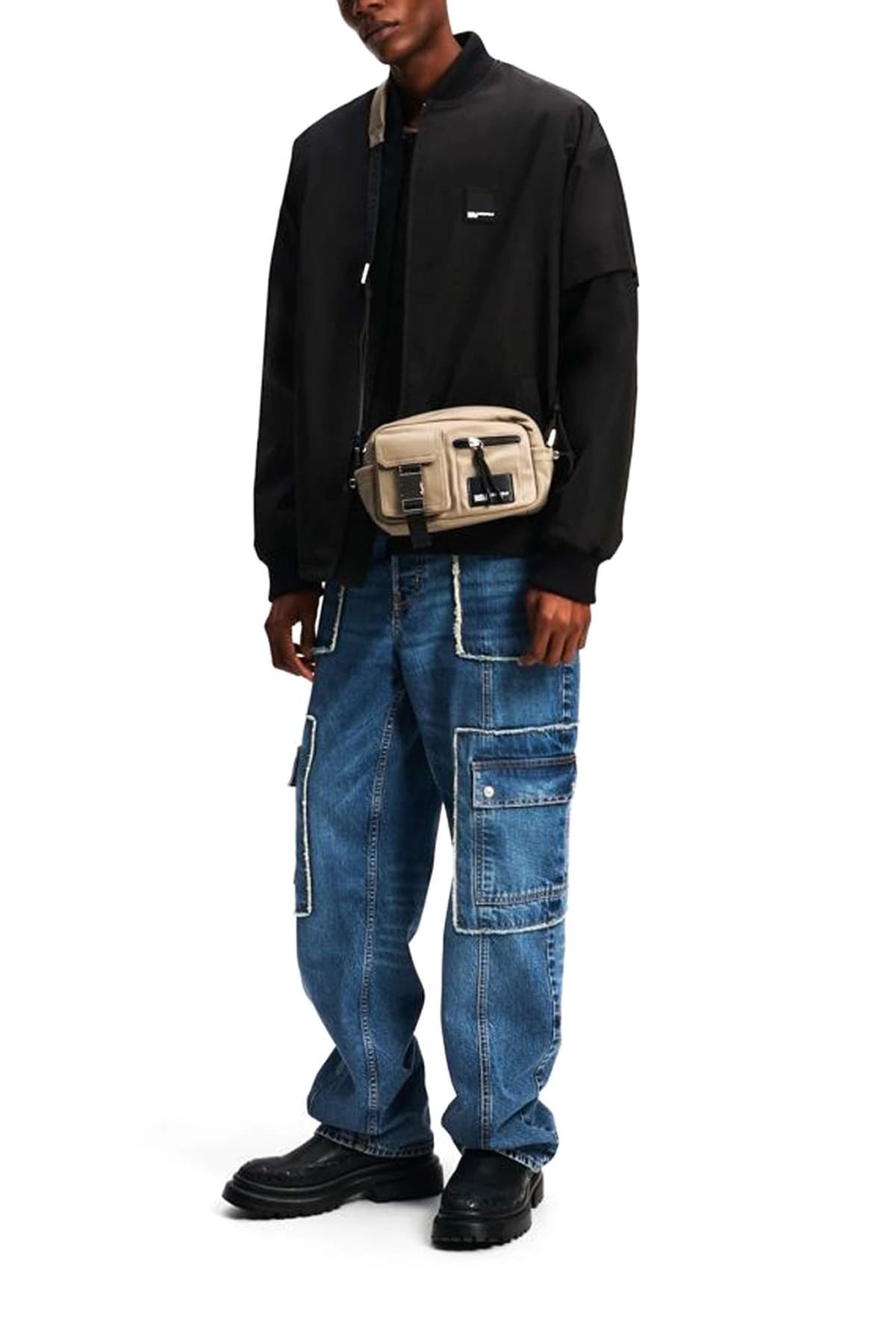 KARL LAGERFELD JEANS ΜΠΟΥΦΑΝ JACKET KLJ BOMBER ΜΑΥΡΟ