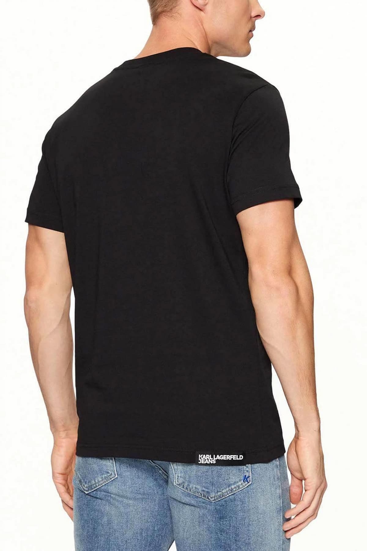 KARL LAGERFELD JEANS T-SHIRT KLJ SLIM SS TEE ΜΑΥΡΟ