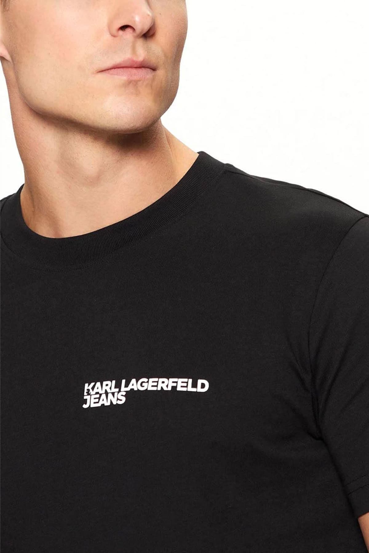 KARL LAGERFELD JEANS T-SHIRT KLJ SLIM SS TEE ΜΑΥΡΟ