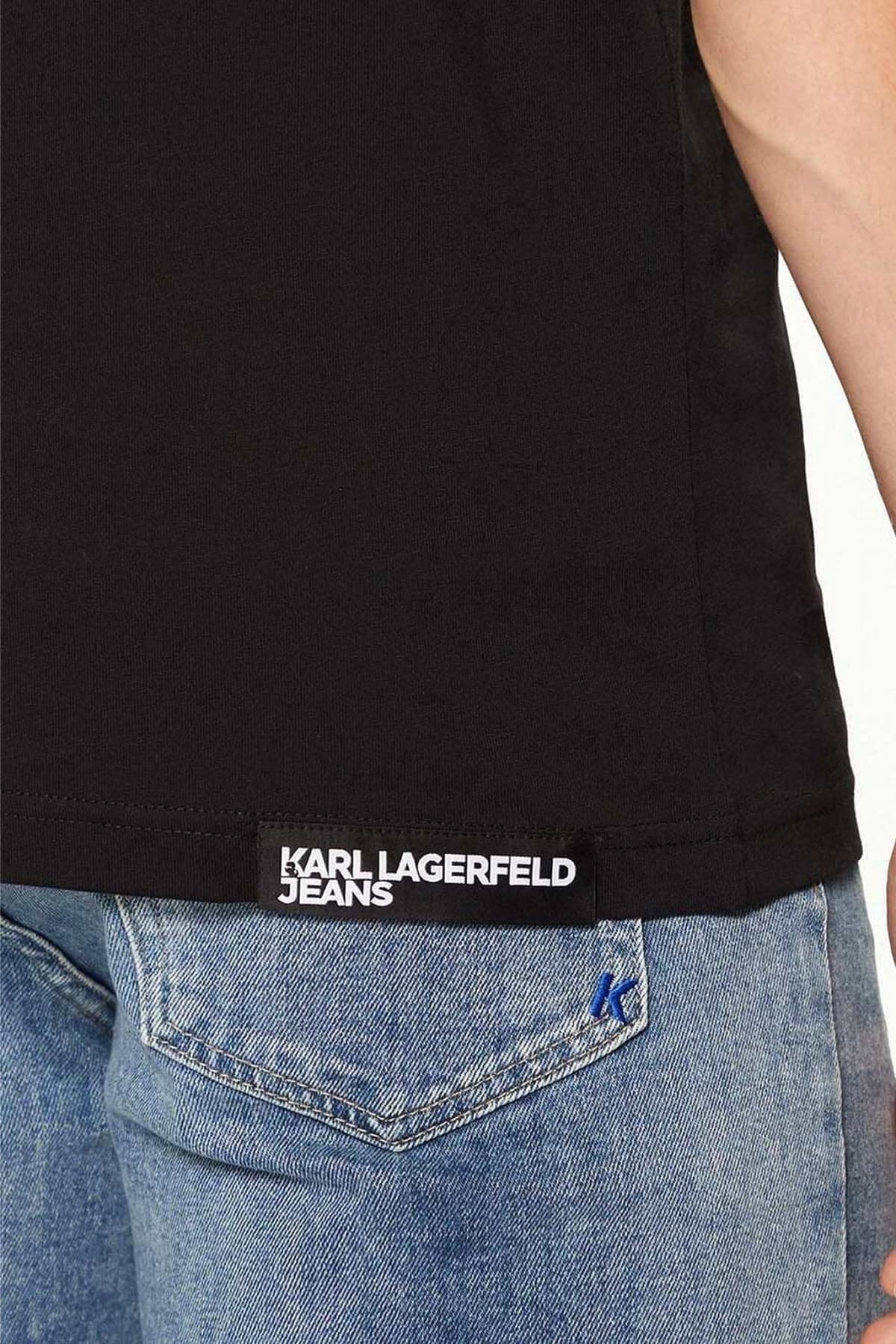 KARL LAGERFELD JEANS T-SHIRT KLJ SLIM SS TEE ΜΑΥΡΟ